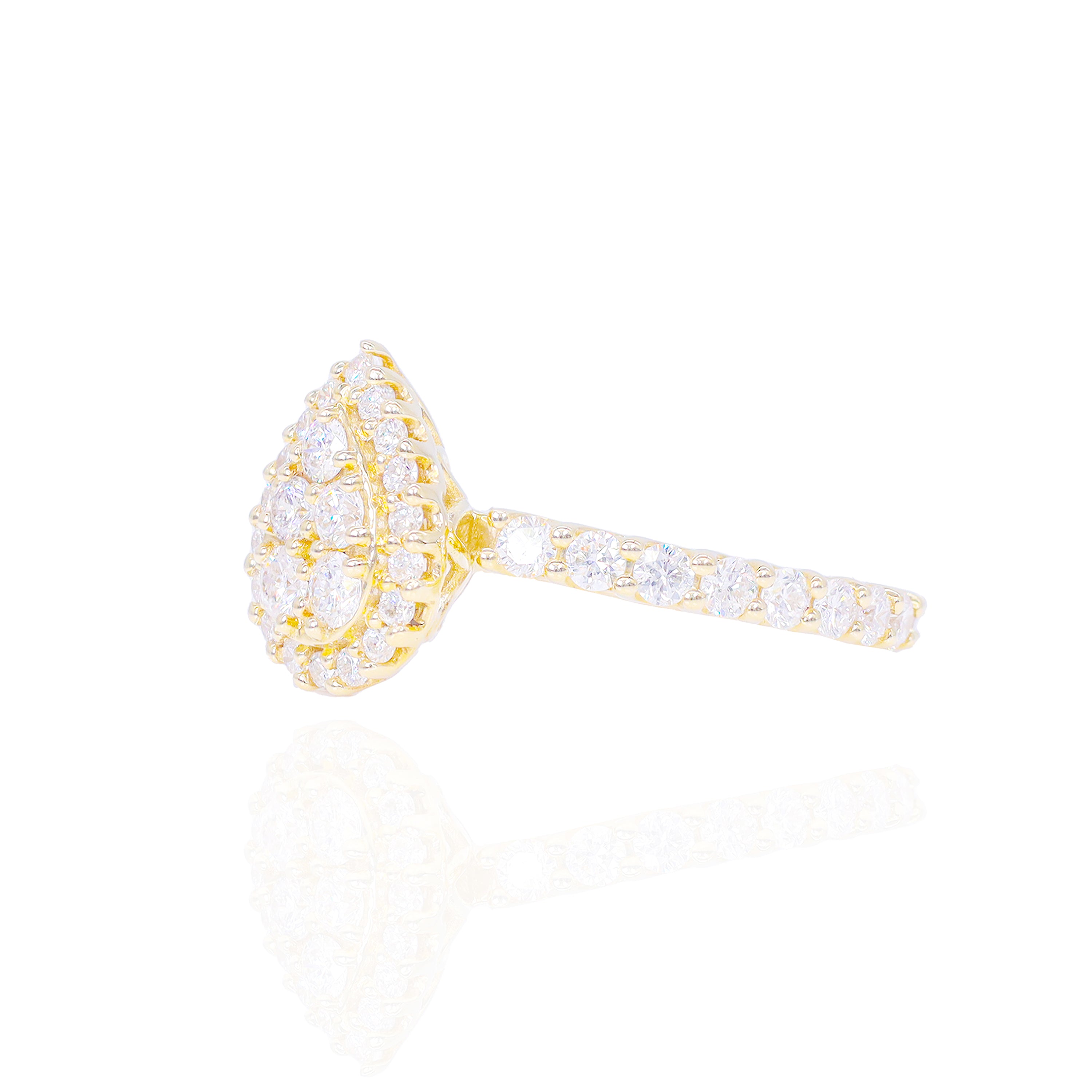 Pear Shape with Diamond Halo Engagement Ring