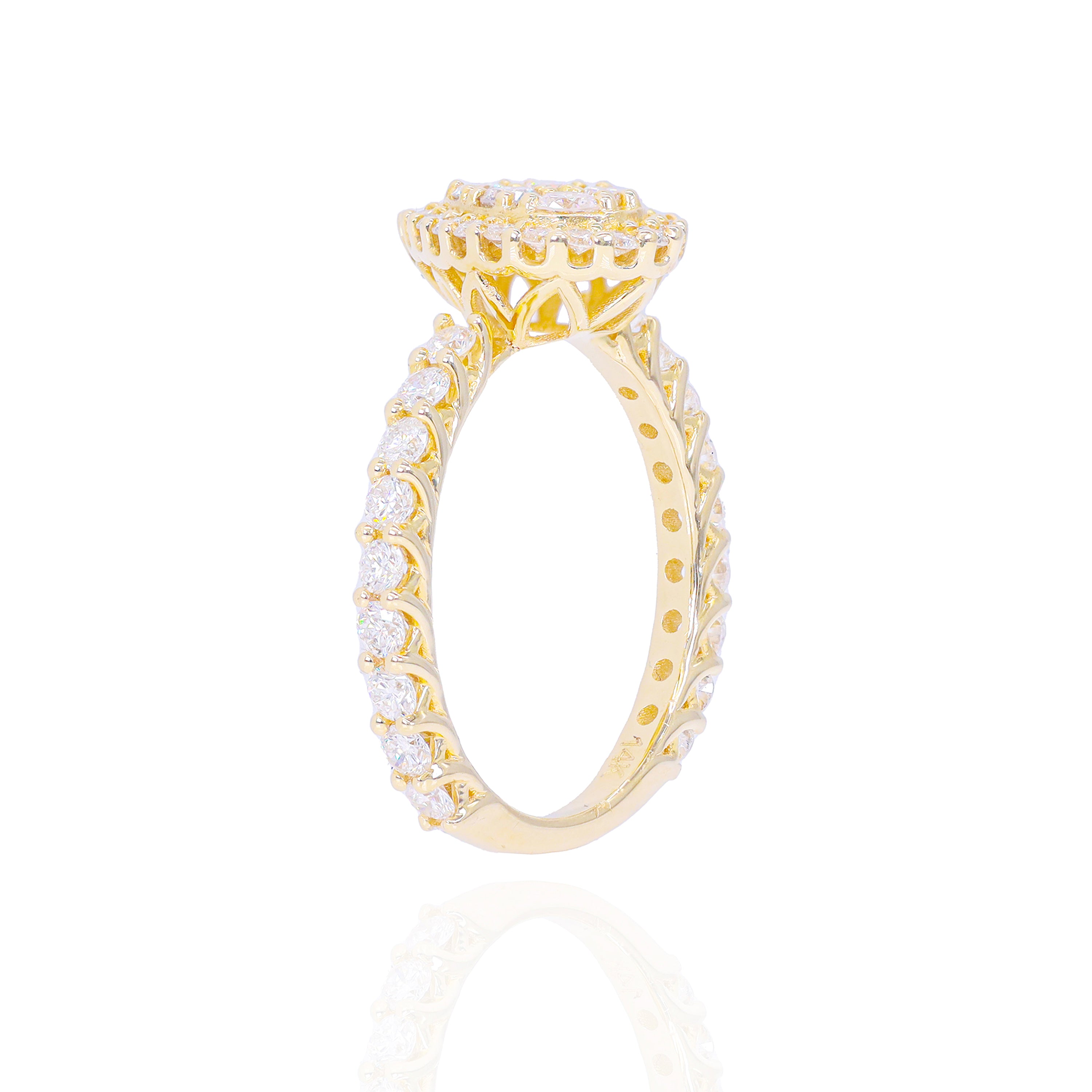 Pear Shape with Diamond Halo Engagement Ring