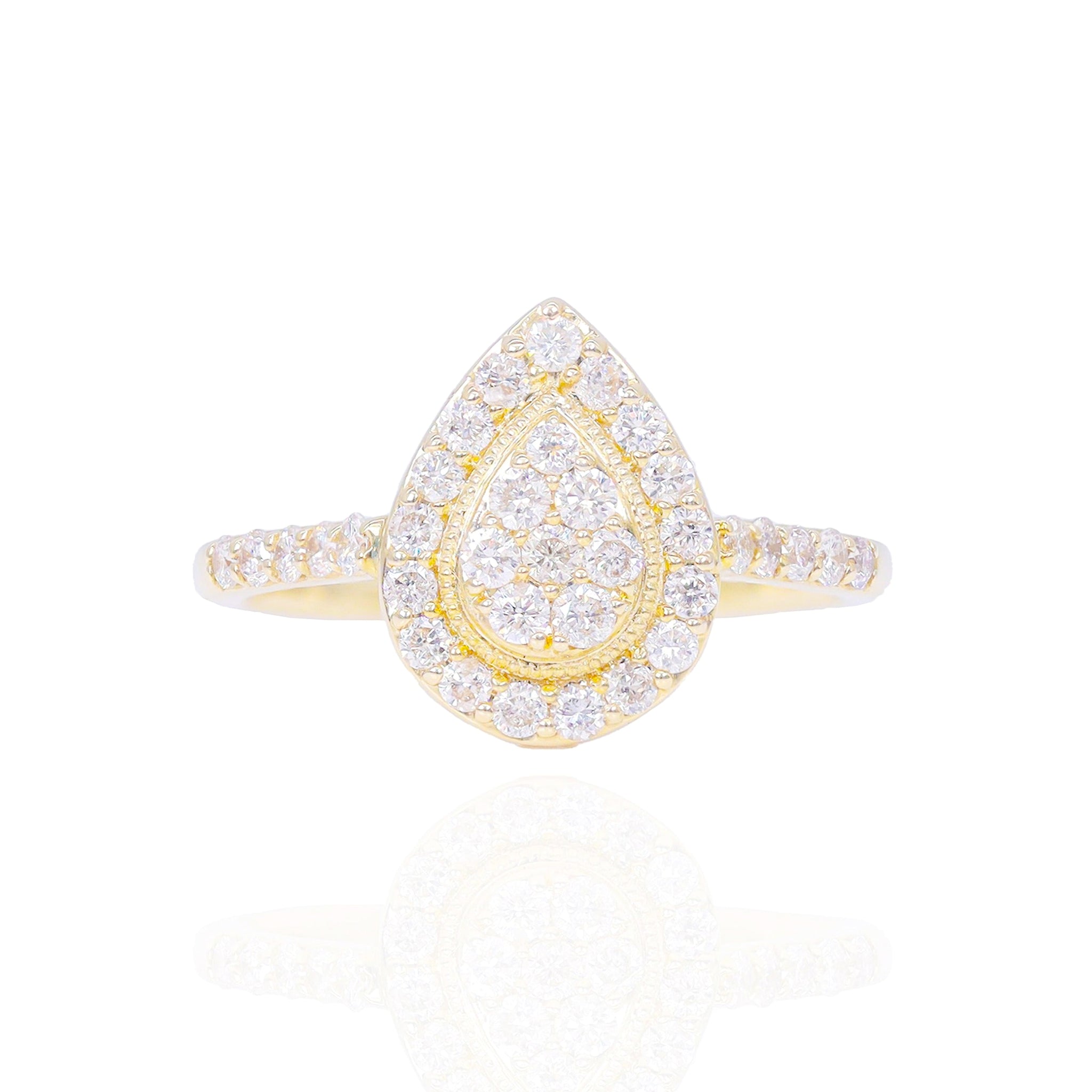Golden Dawn Pear Diamond Ring