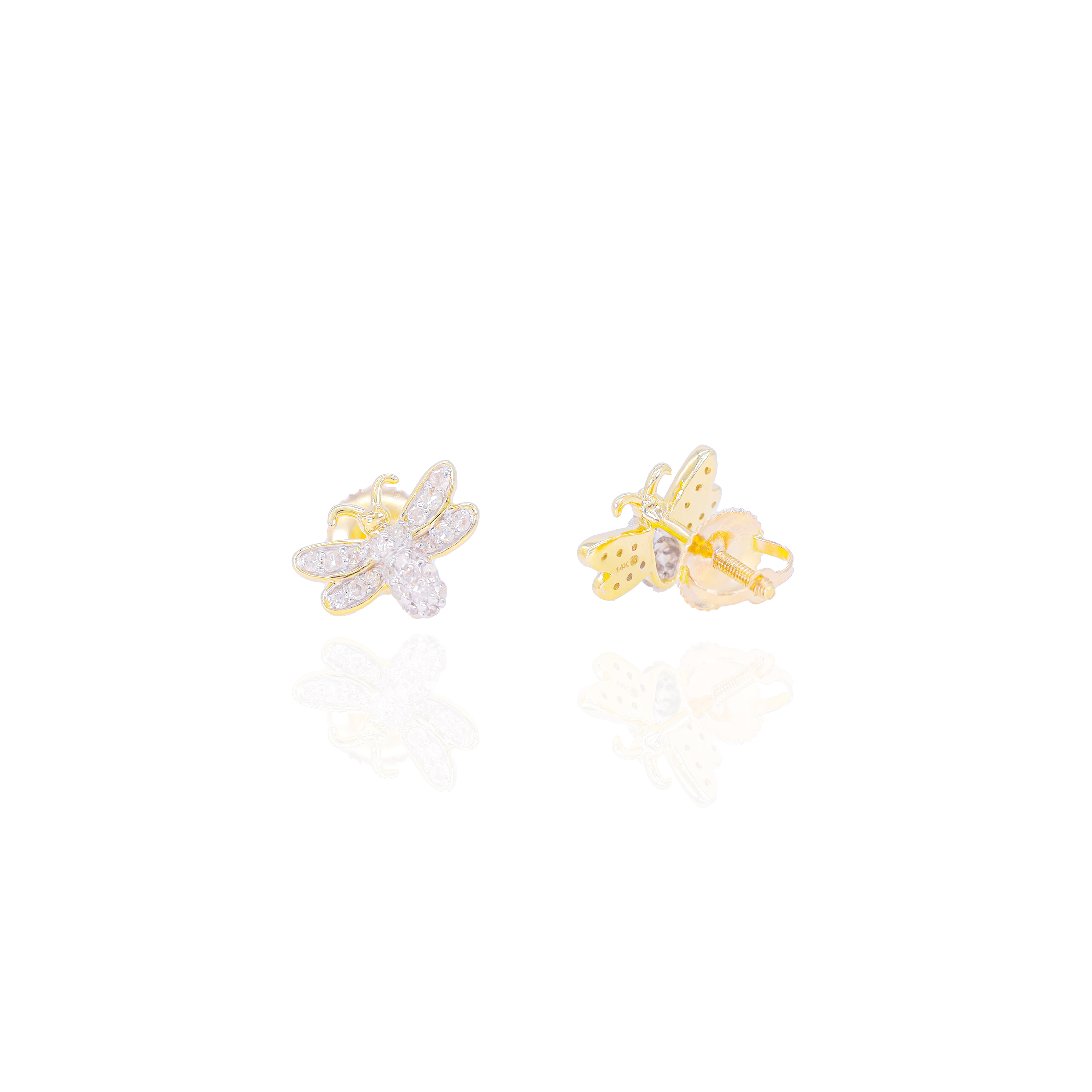 Diamond Bumble Bee Earrings