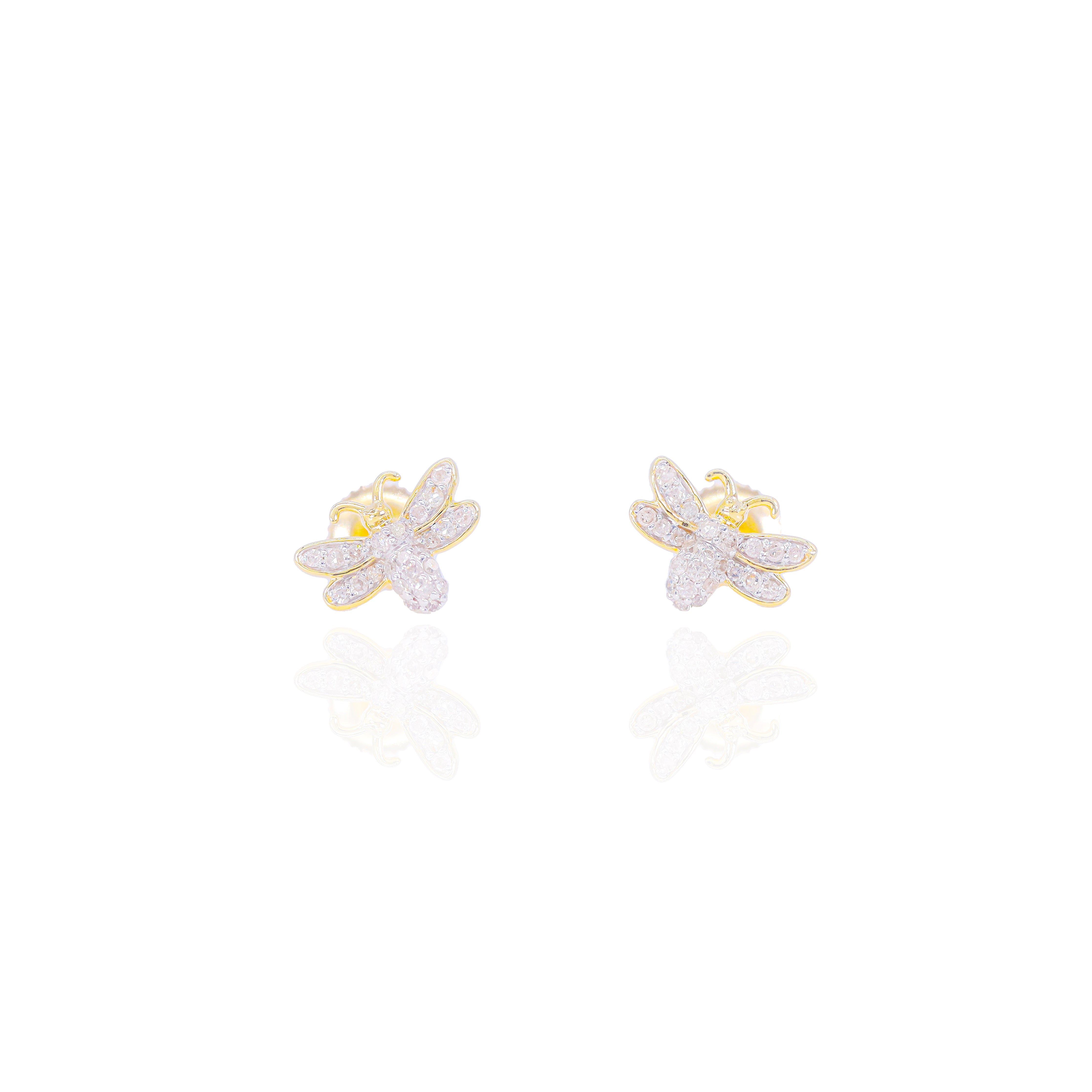 Diamond Bumble Bee Earrings