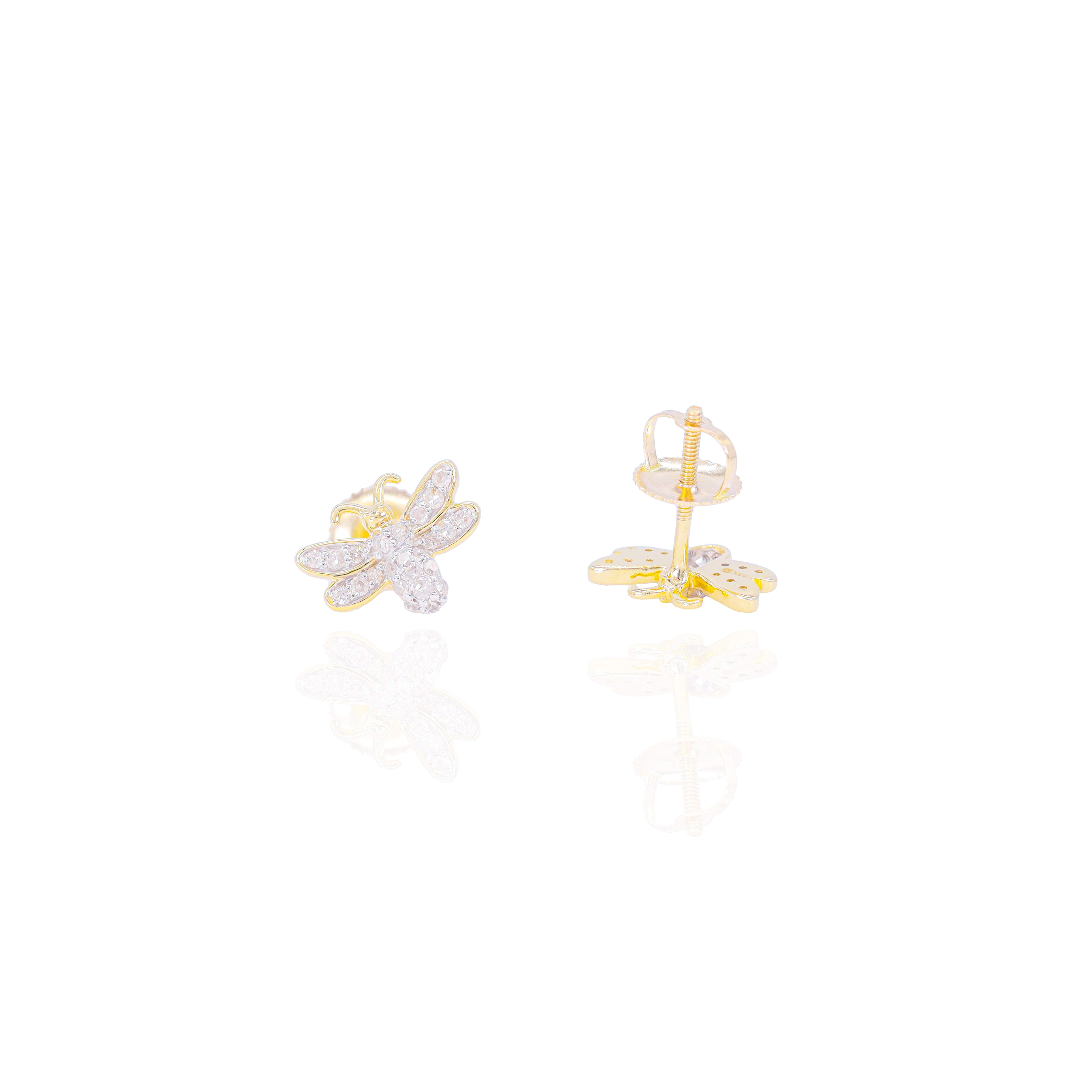 Diamond Bumble Bee Earrings