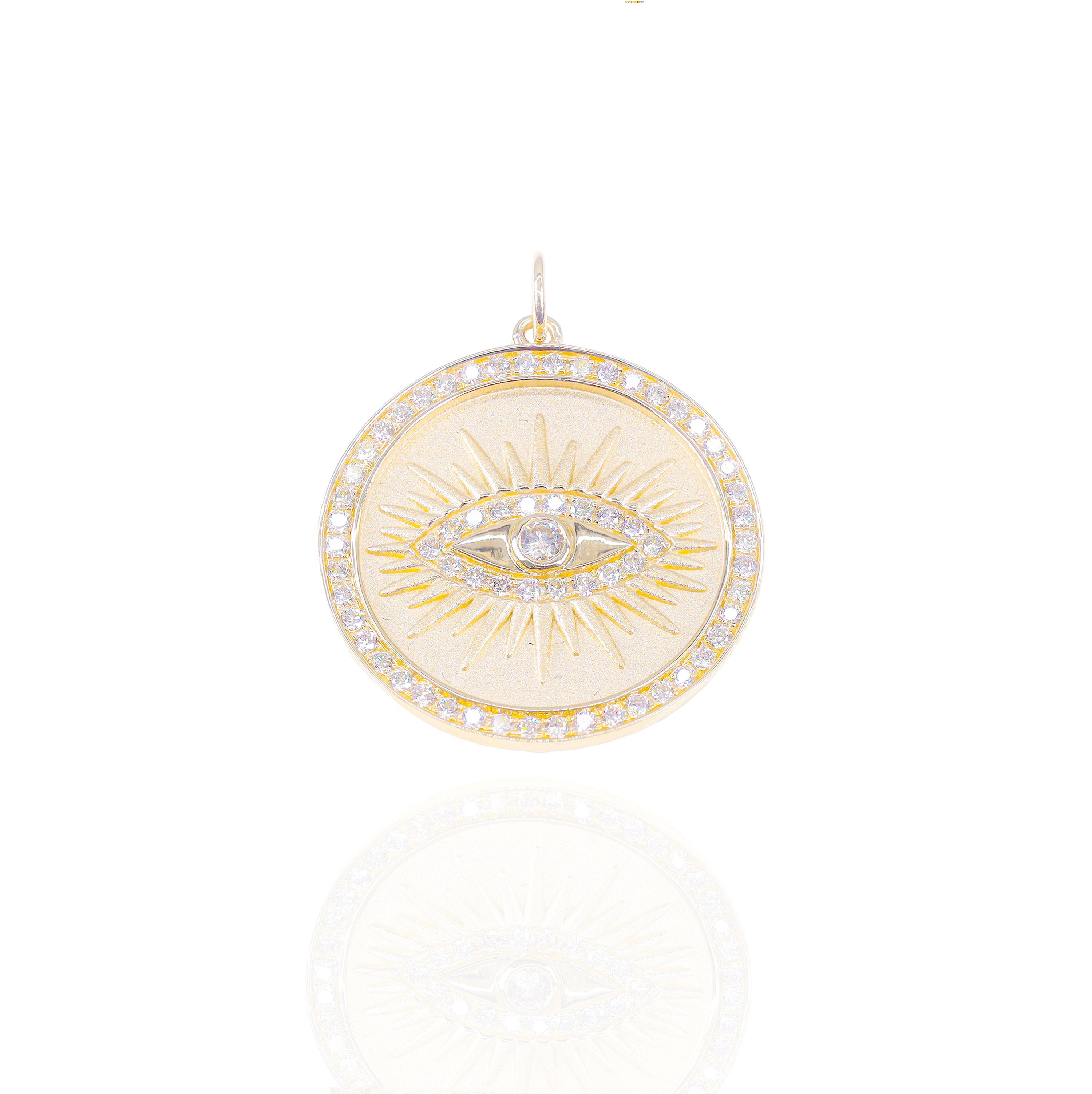 Evil Eye Medallion Diamond Pendant