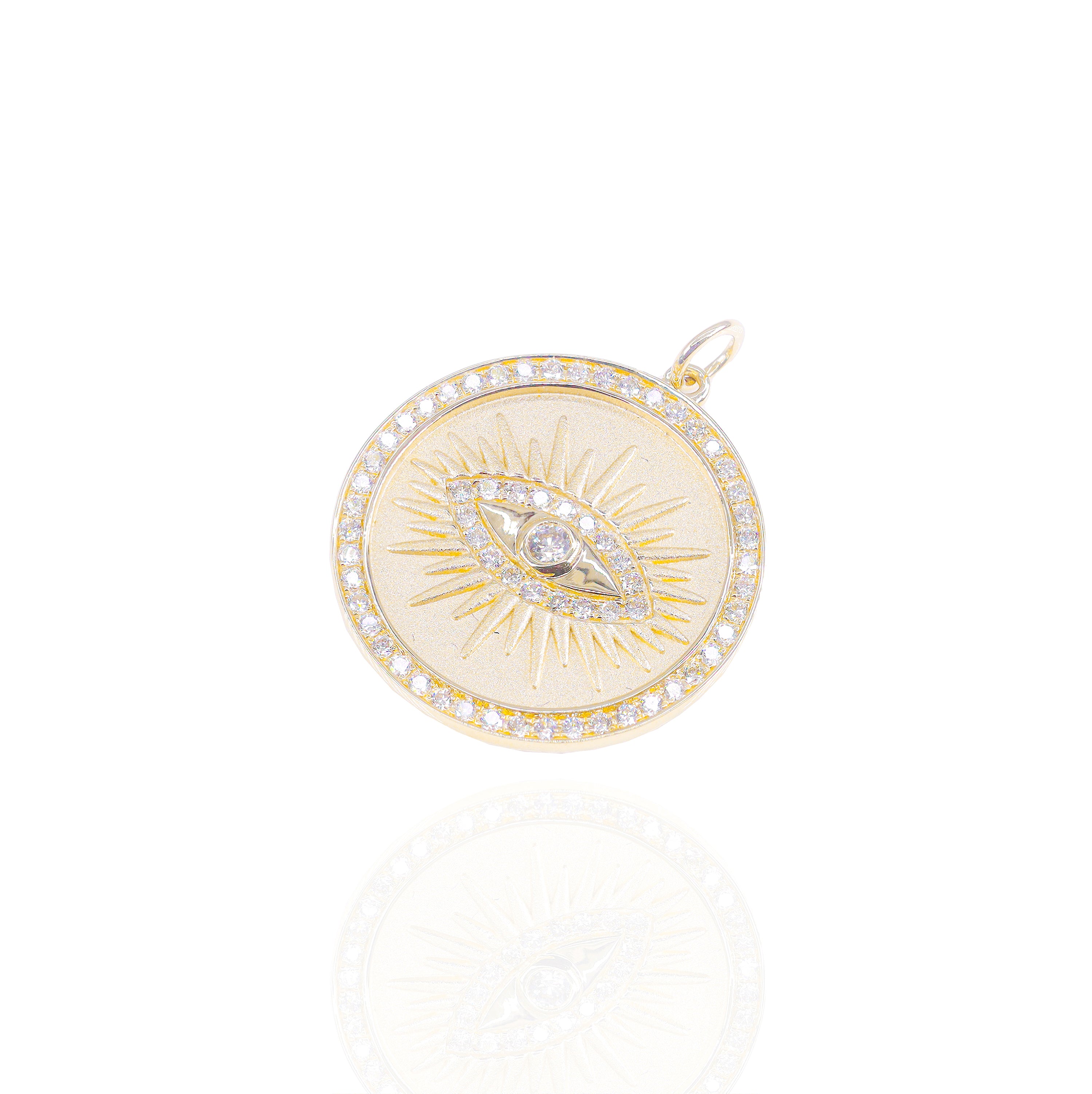 Evil Eye Medallion Diamond Pendant