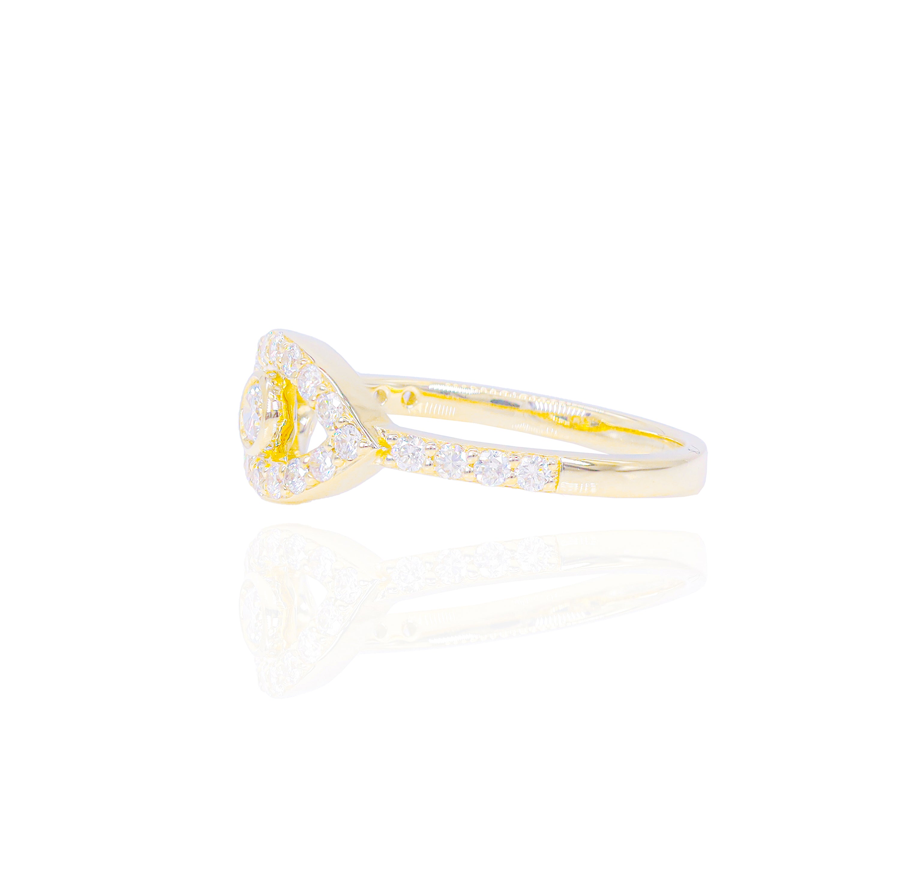 Open Design Evil Eye Diamond Ring