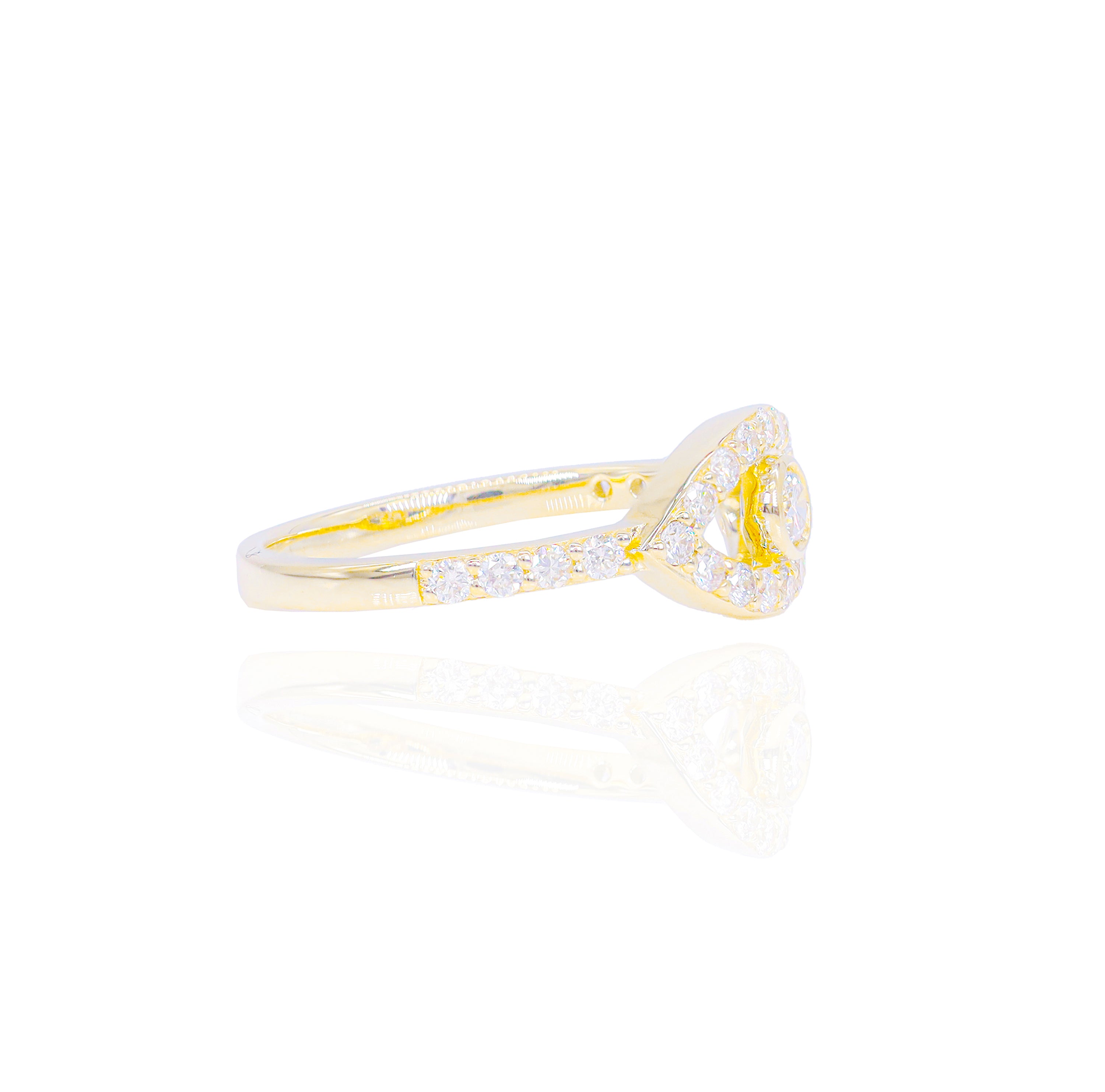 Open Design Evil Eye Diamond Ring