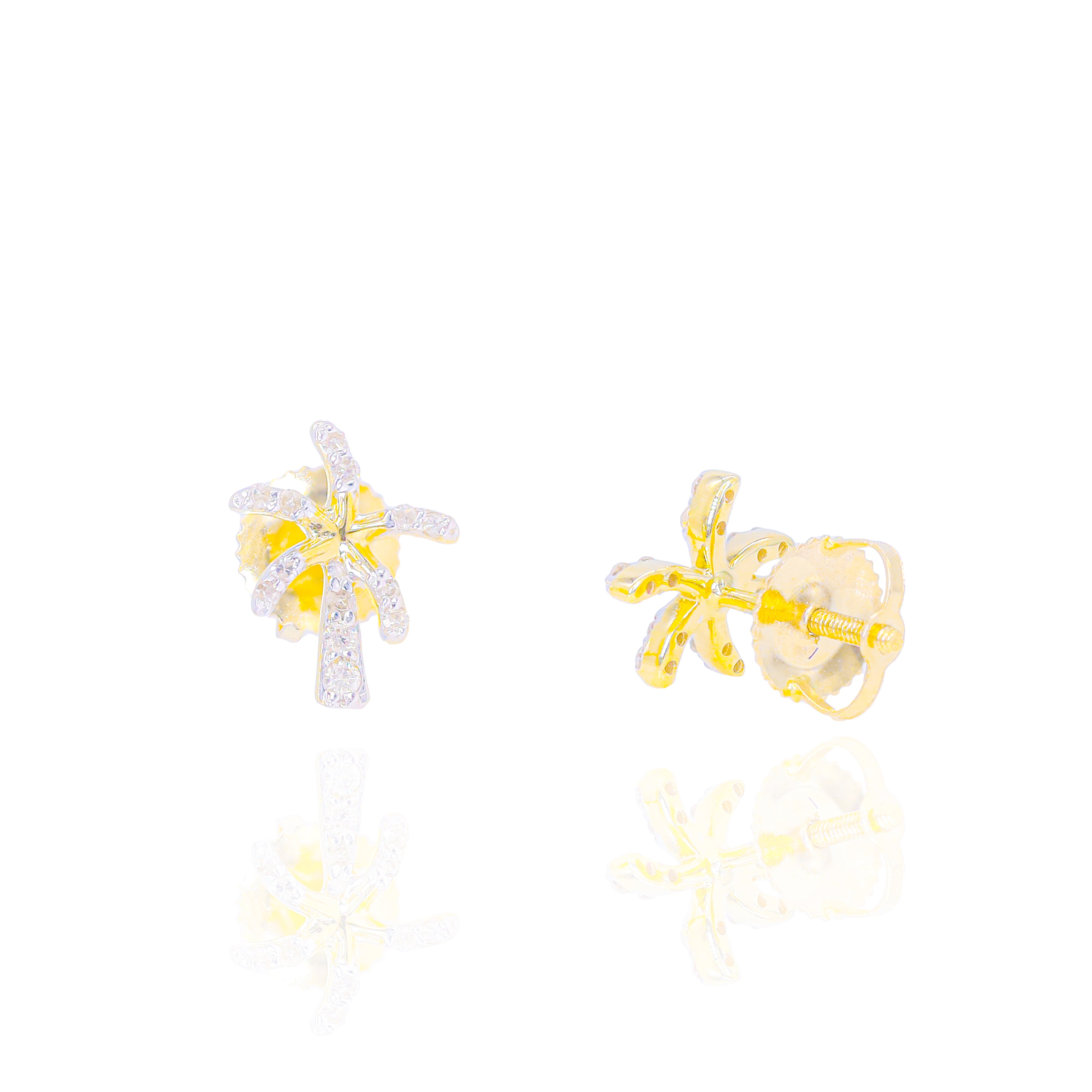 Palm Tree Shaped Diamond Earrings