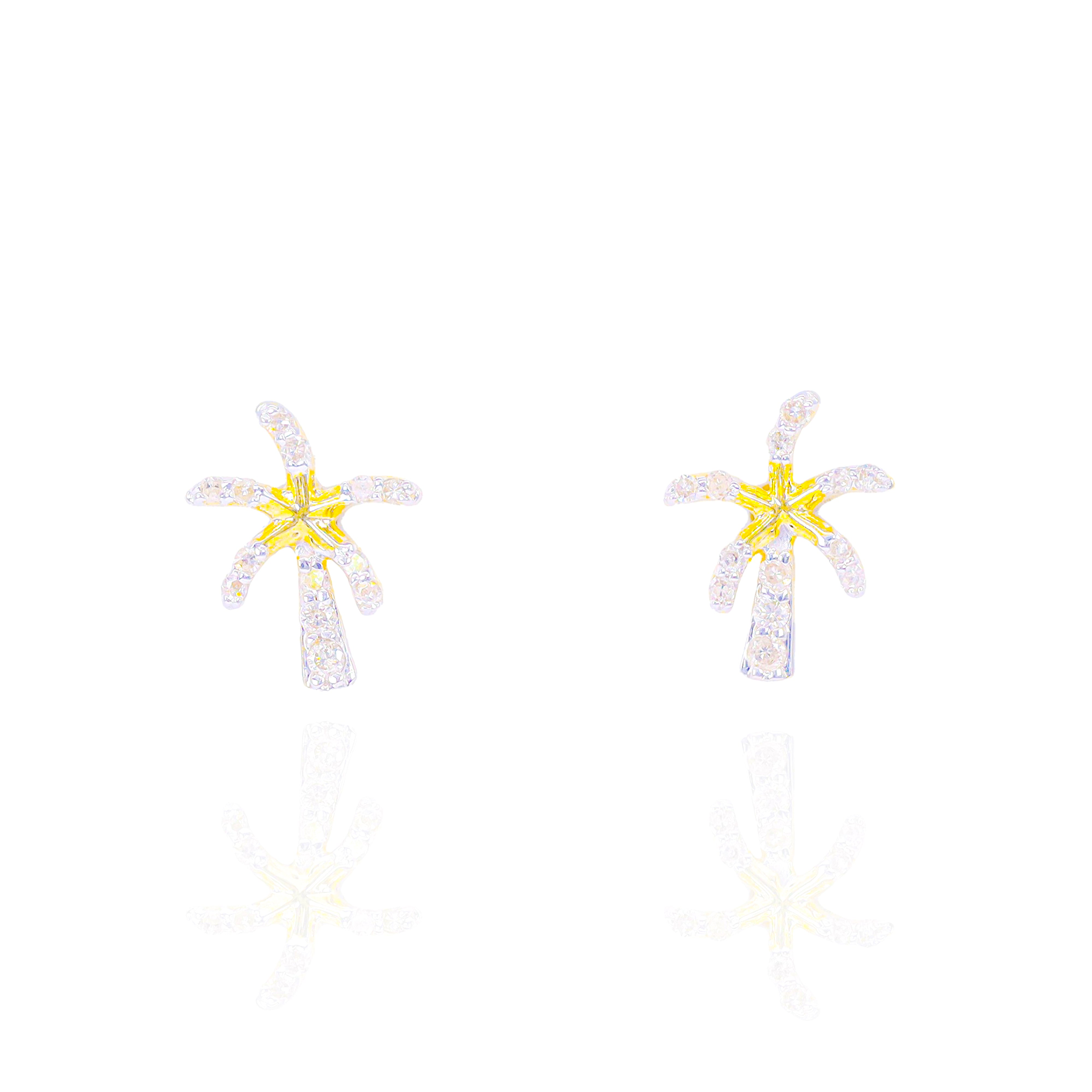 Palm Tree Shaped Diamond Earrings