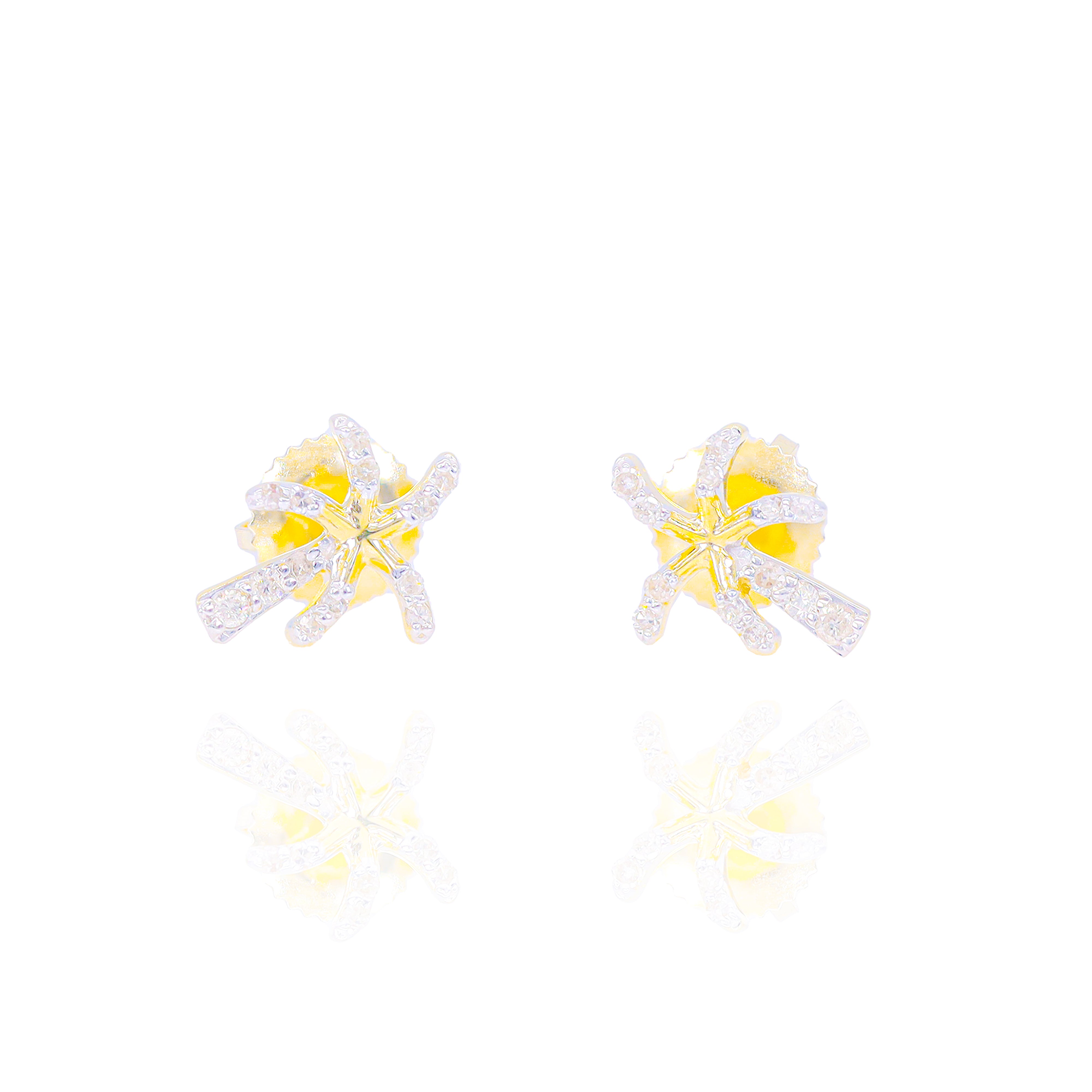 Palm Tree Shaped Diamond Earrings