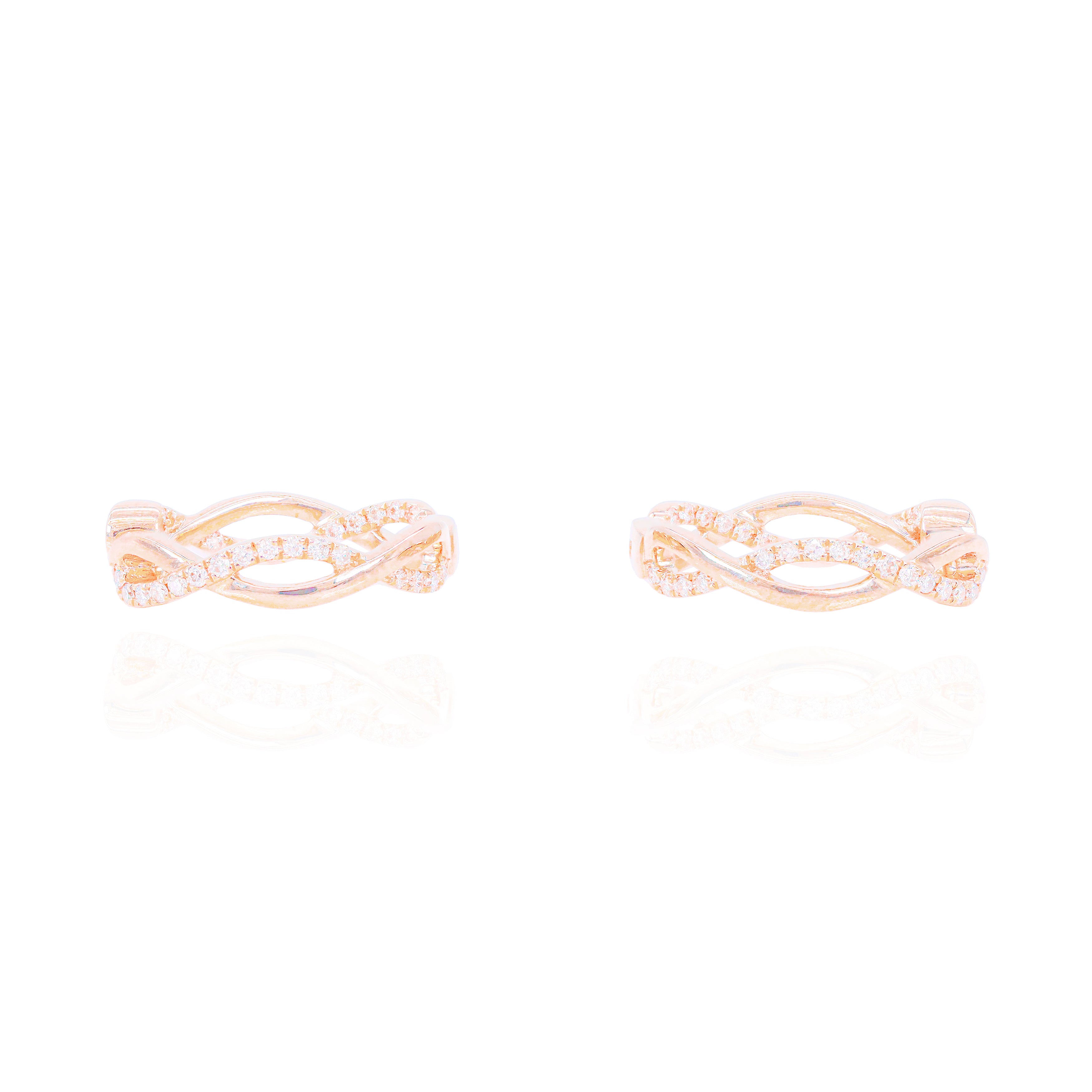 Spiral Hoop Diamond Earrings
