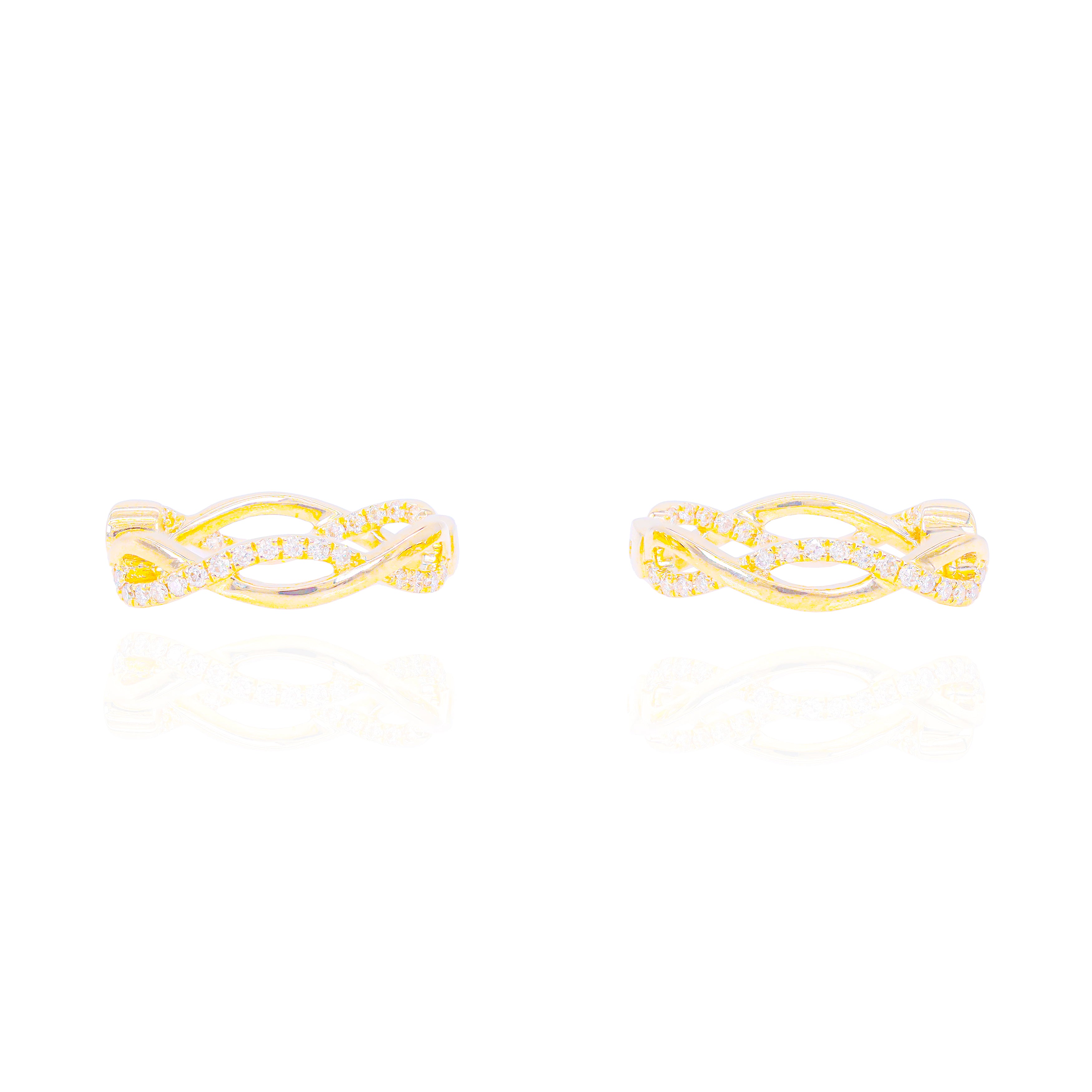 Spiral Hoop Diamond Earrings