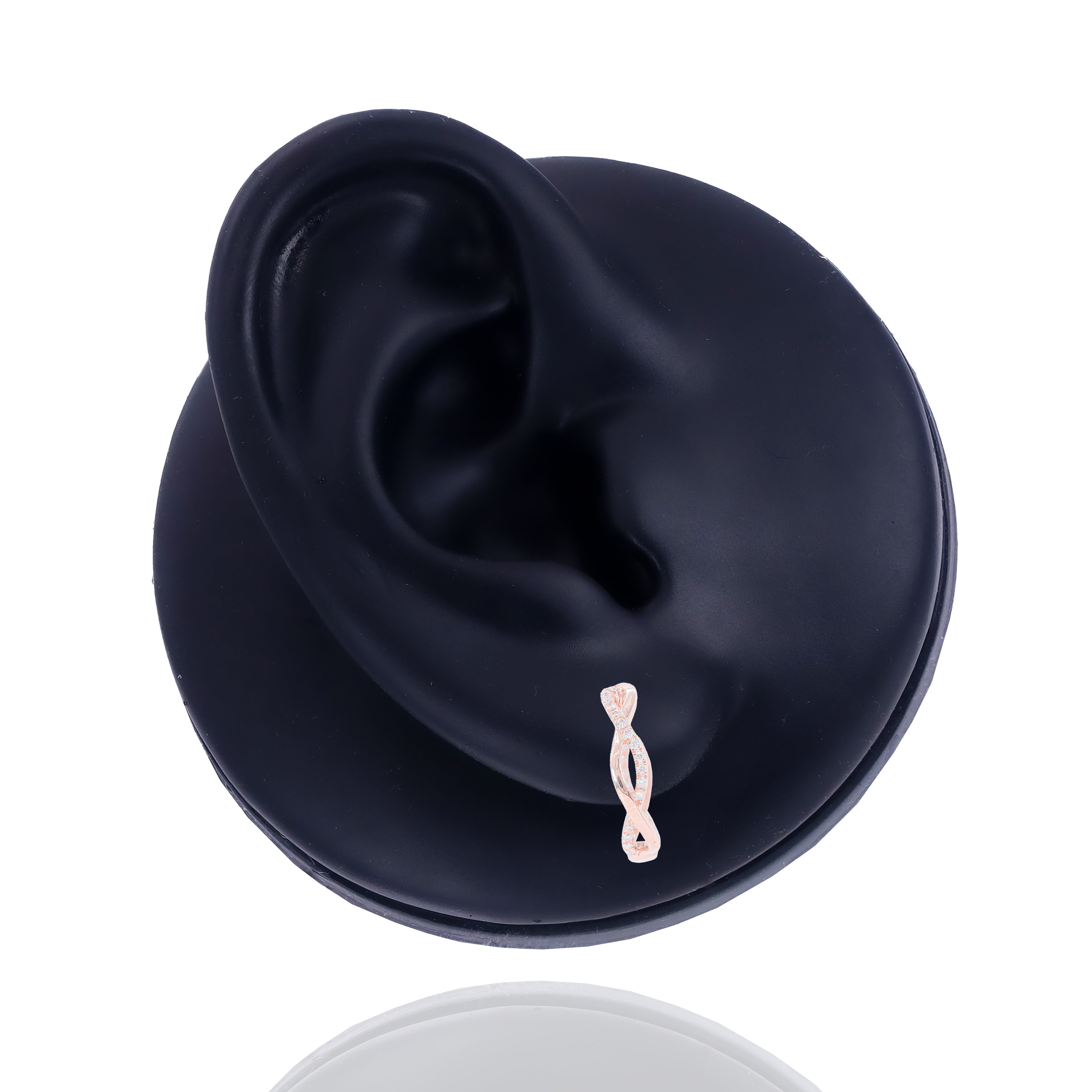 Spiral Hoop Diamond Earrings