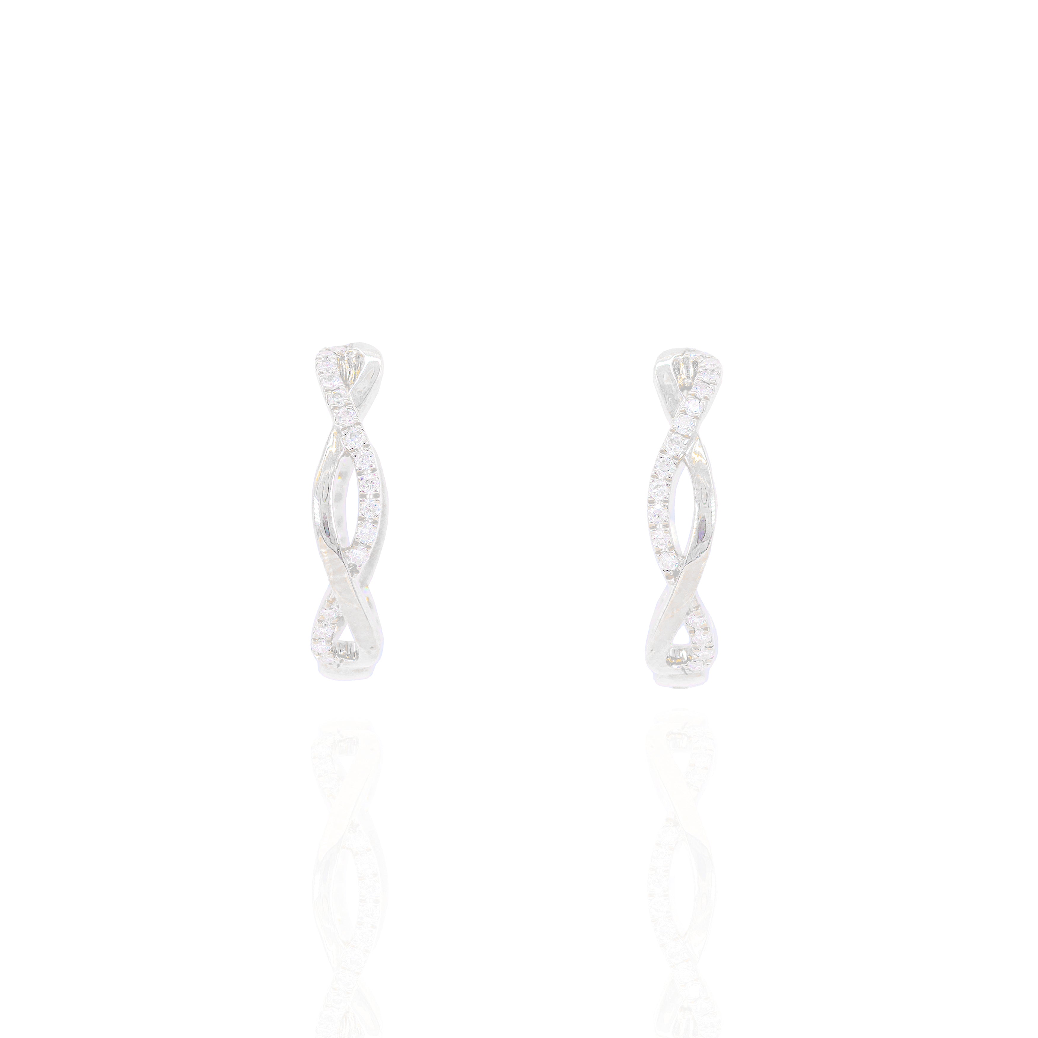 Spiral Hoop Diamond Earrings