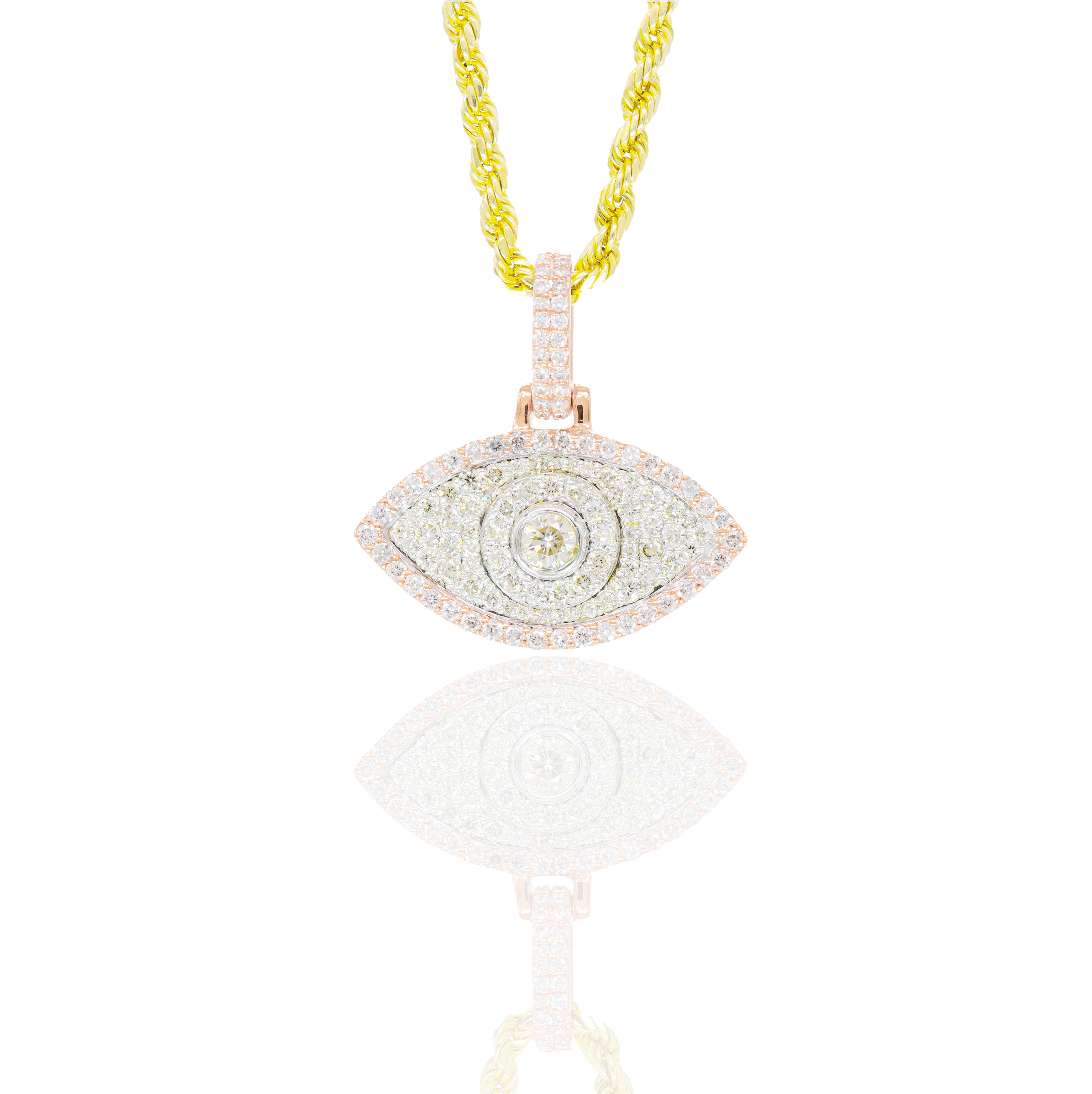 Evil Eye Diamond Pendant with 15-Pointer Center