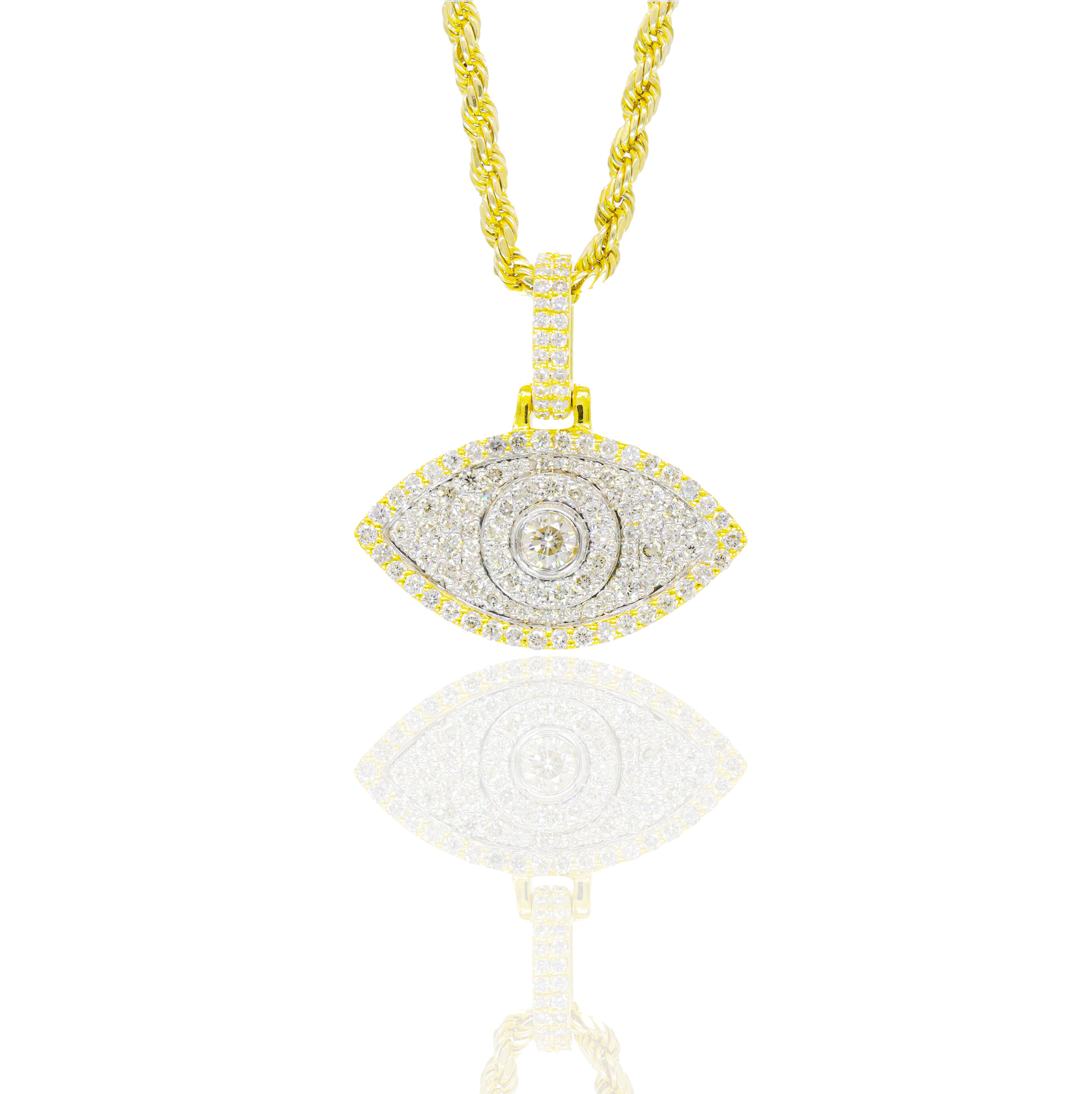 Evil Eye Diamond Pendant with 15-Pointer Center