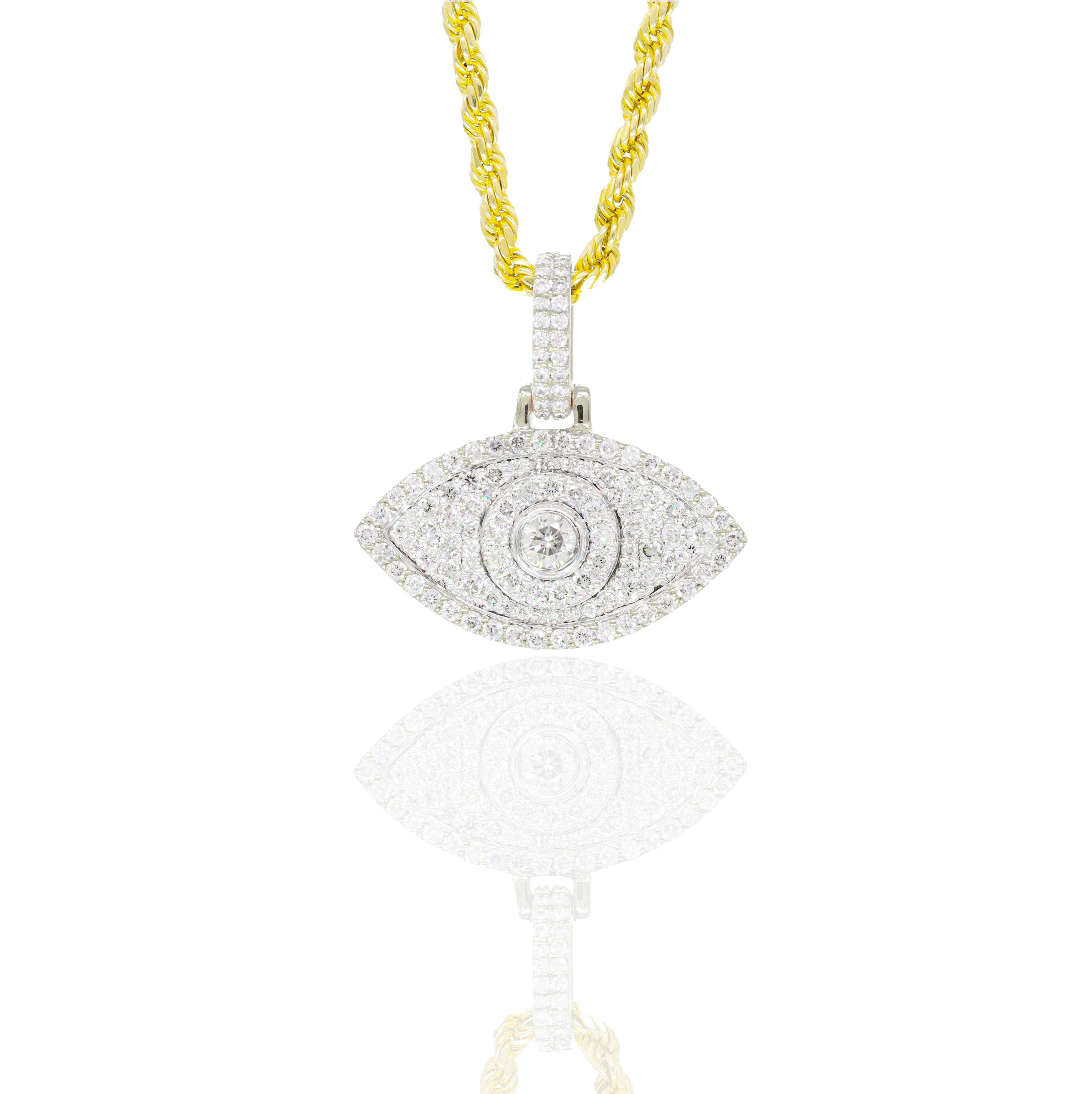 Evil Eye Diamond Pendant with 15-Pointer Center