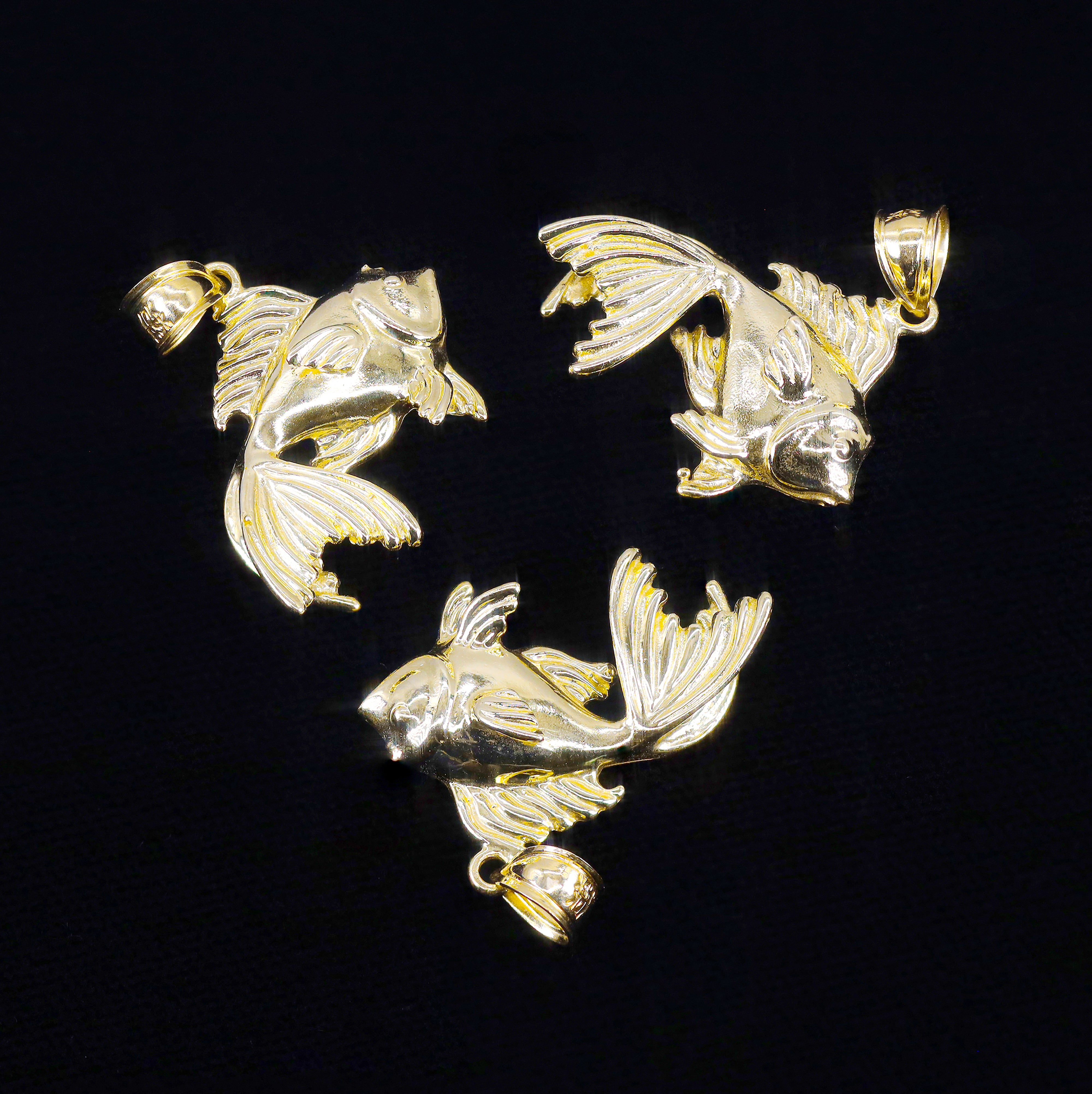 Solid Golden Fish Pendant