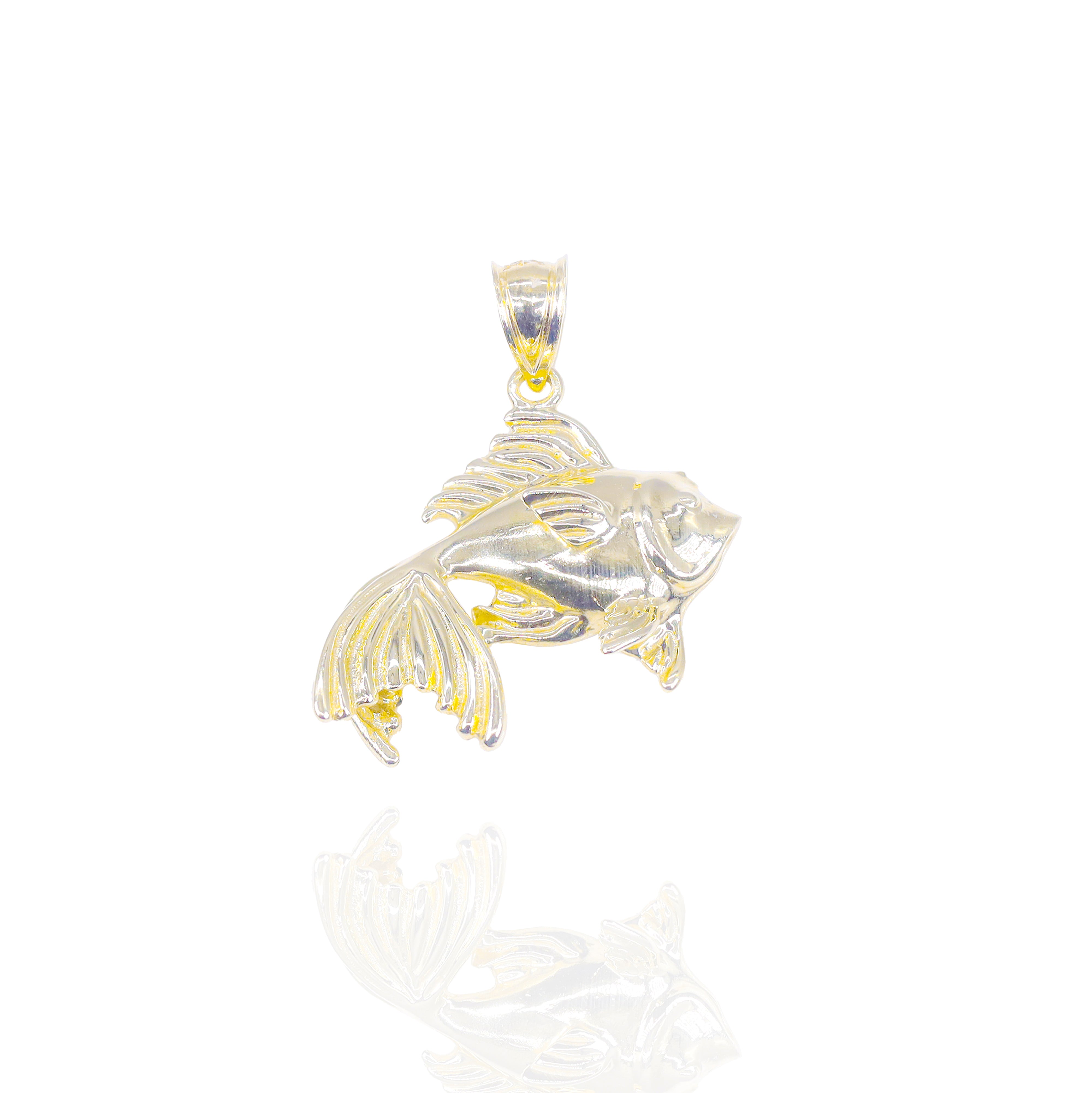 Solid Golden Fish Pendant