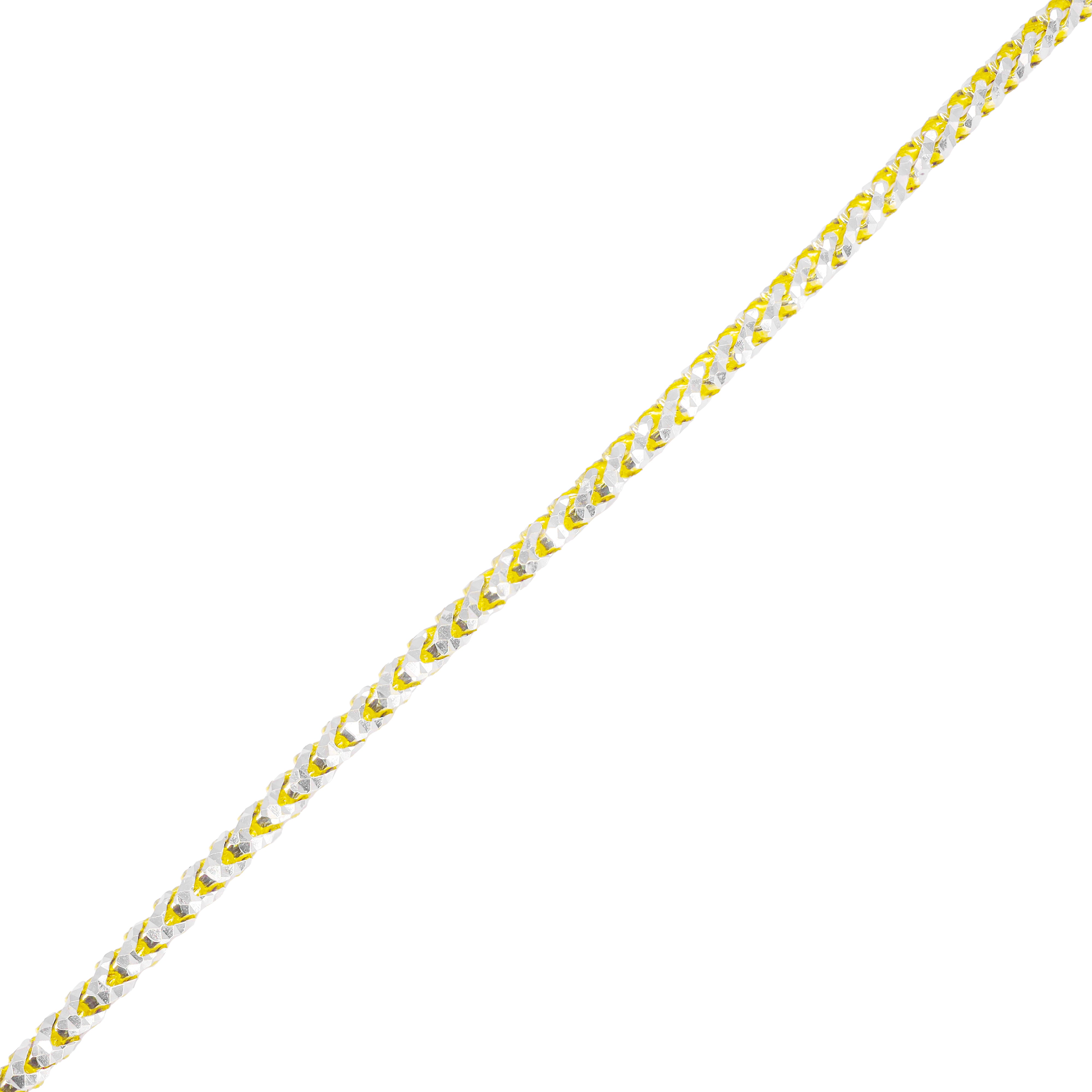 14KT Prism Cut Franco Solid Gold Bracelet