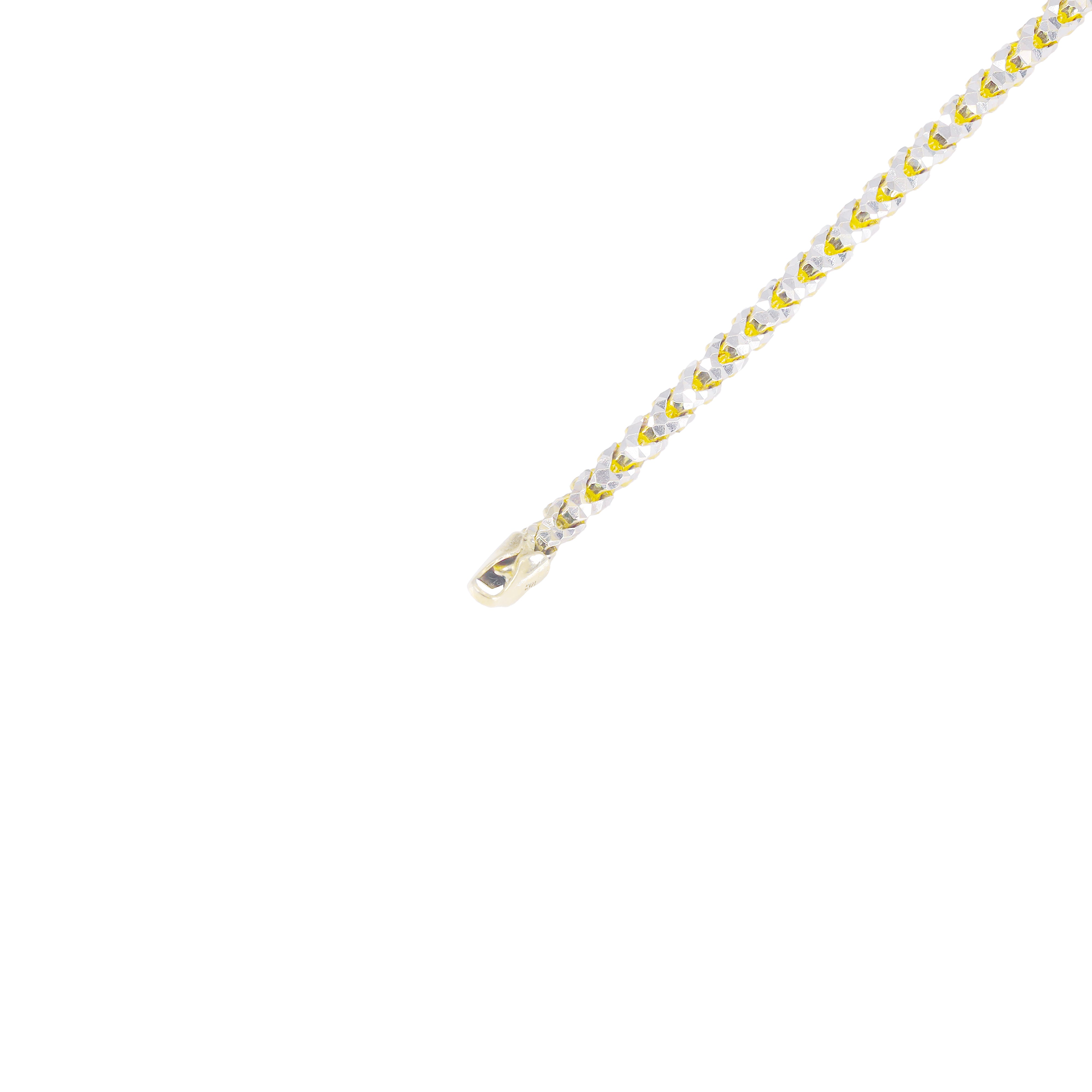 14KT Prism Cut Franco Solid Gold Bracelet