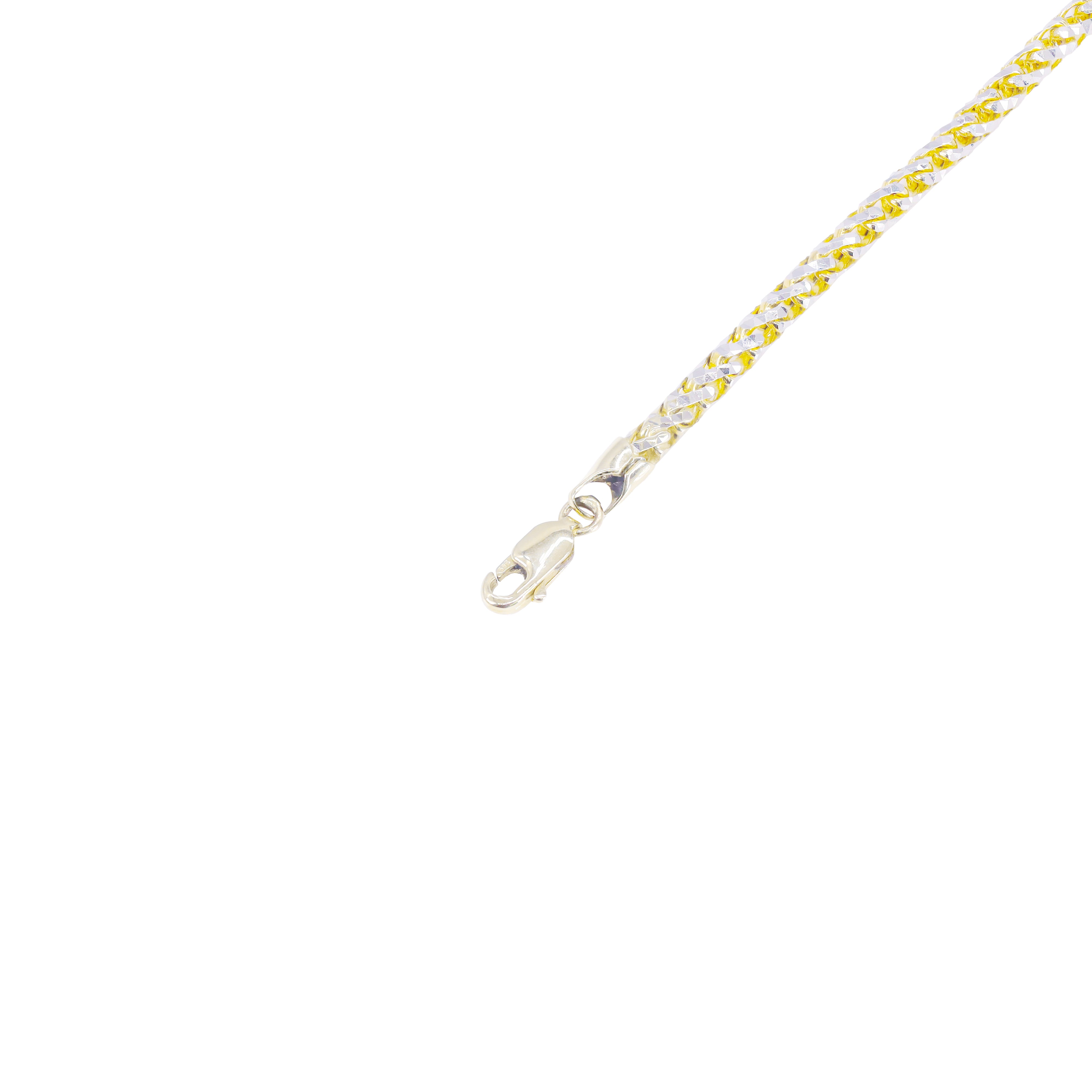 14KT Prism Cut Franco Solid Gold Bracelet