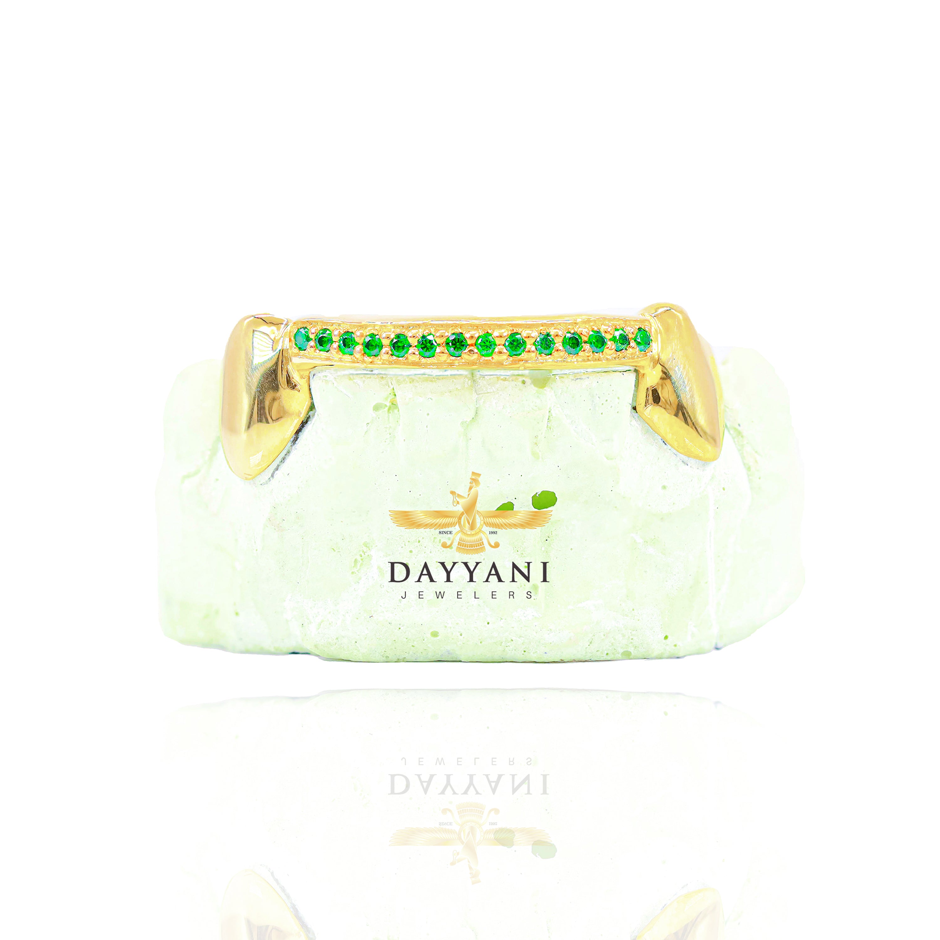 Custom ANY COLOR Gemstone One Row Bar Gold Grillz