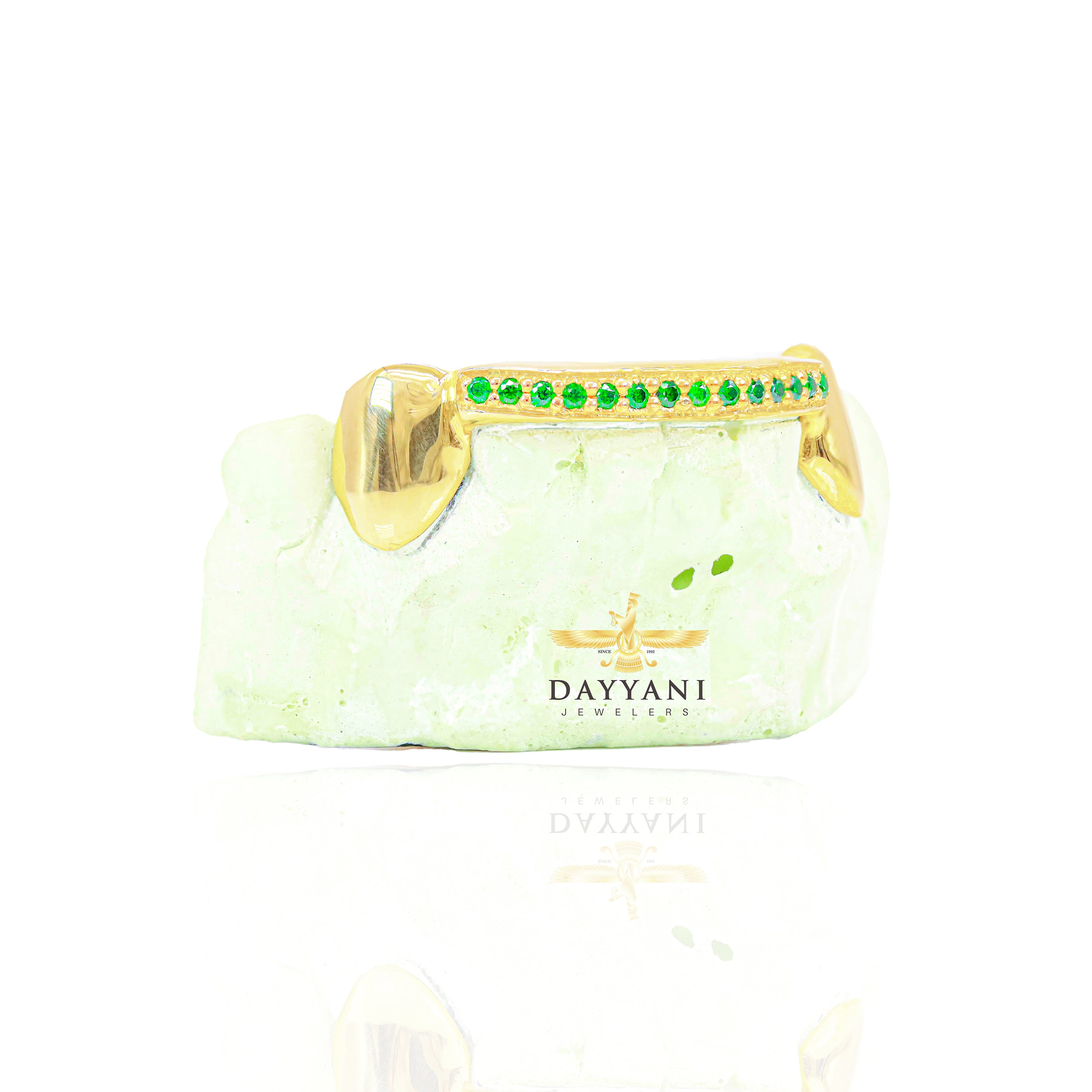 Custom ANY COLOR Gemstone One Row Bar Gold Grillz