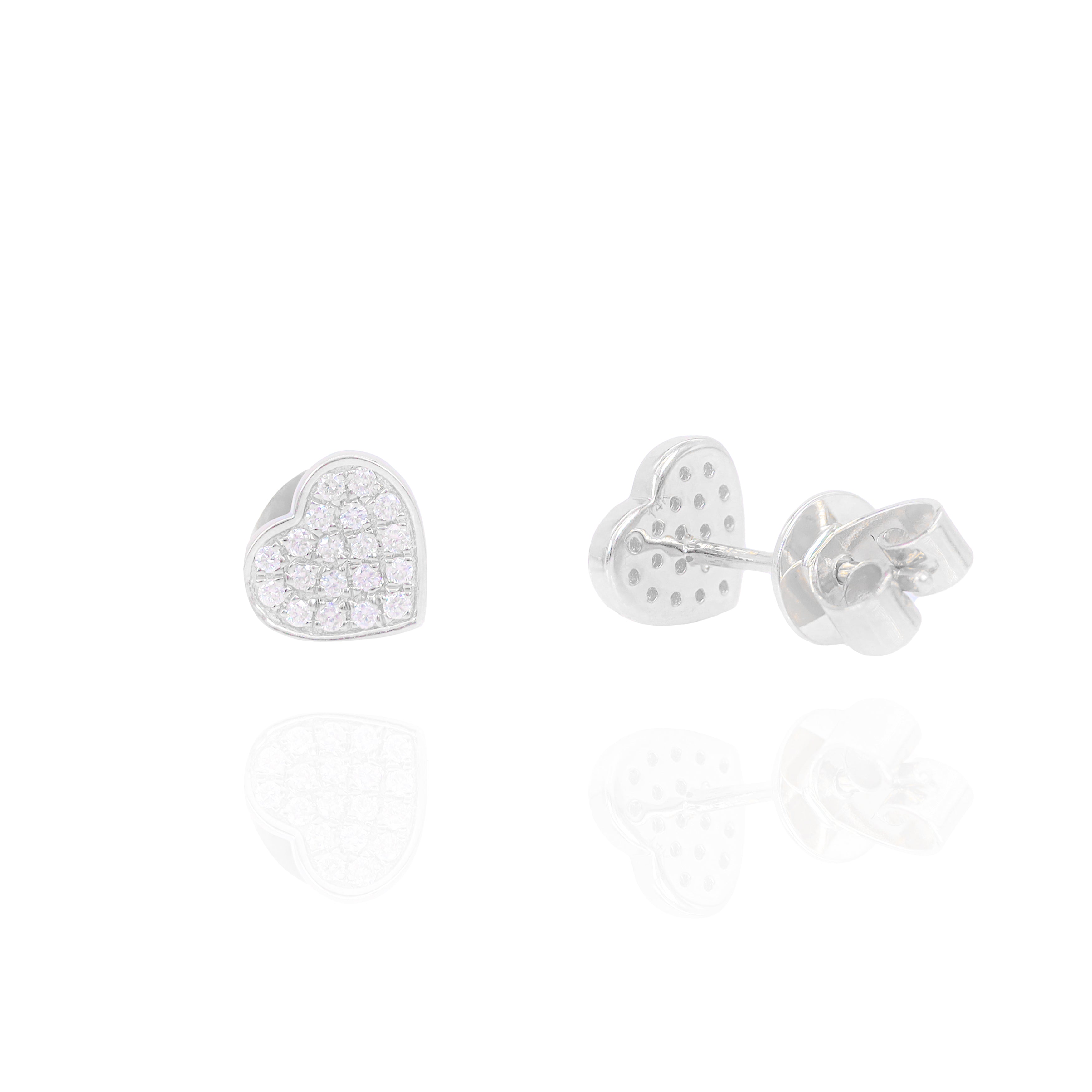 Round Diamond Heart Diamond Earrings