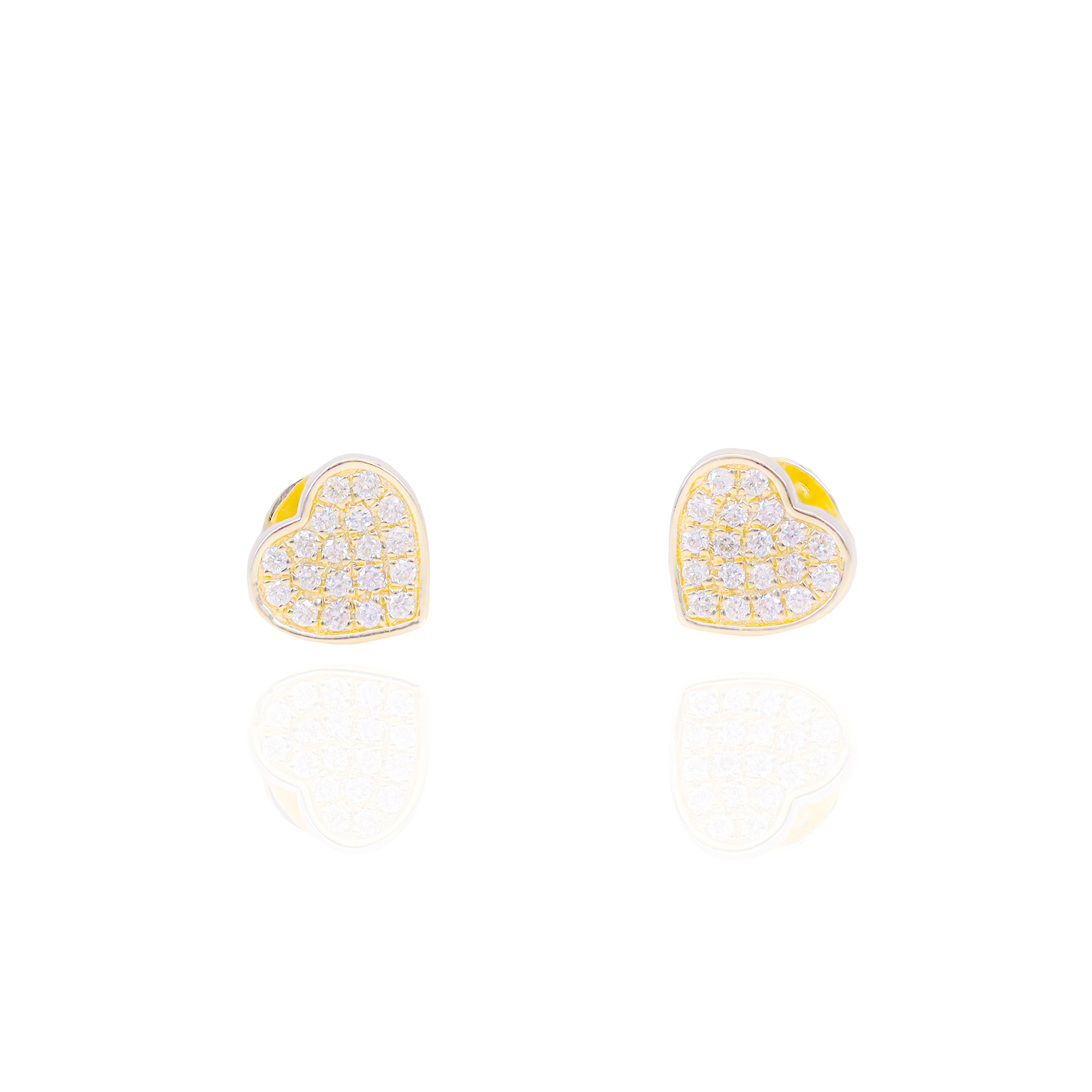 Round Diamond Heart Diamond Earrings
