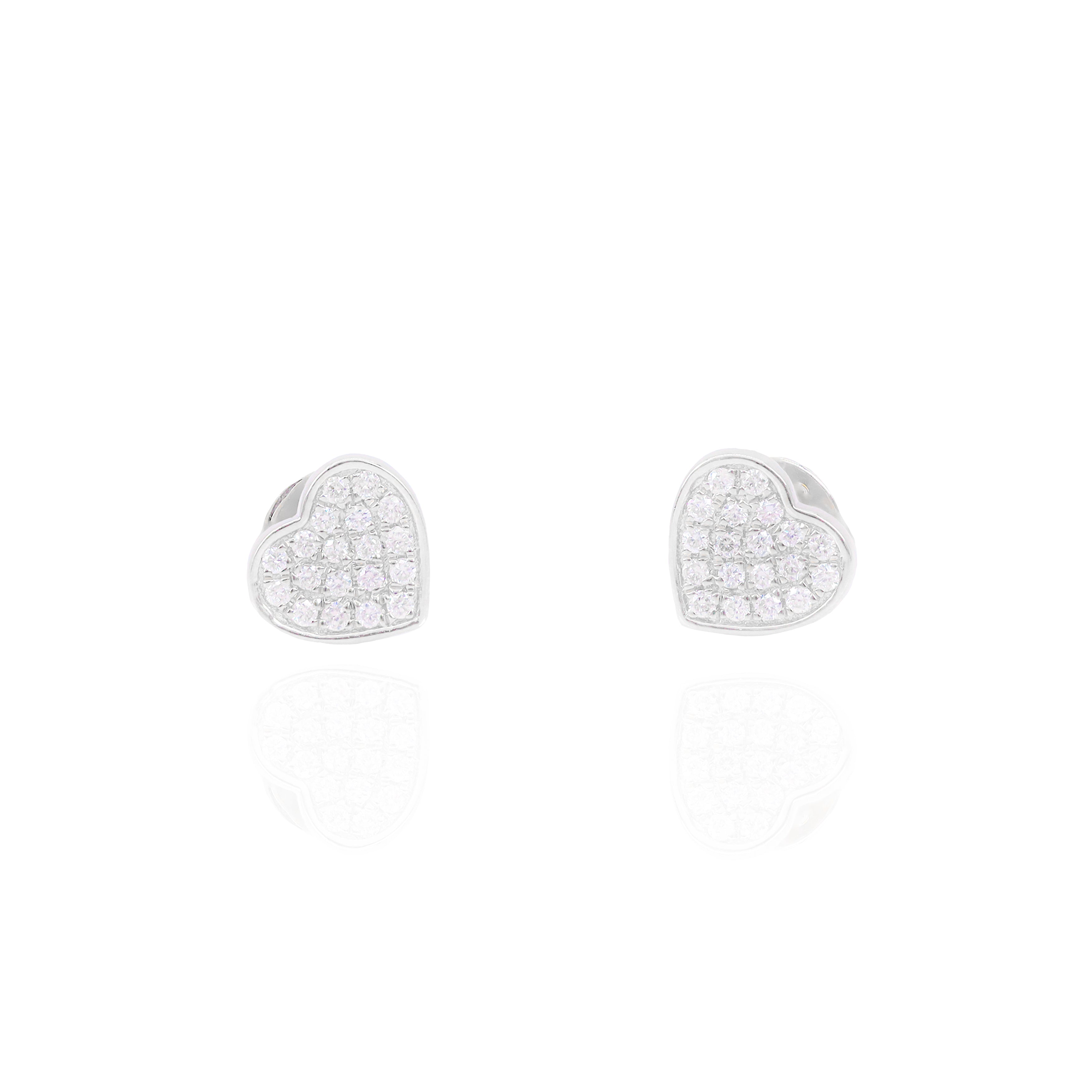 Round Diamond Heart Diamond Earrings