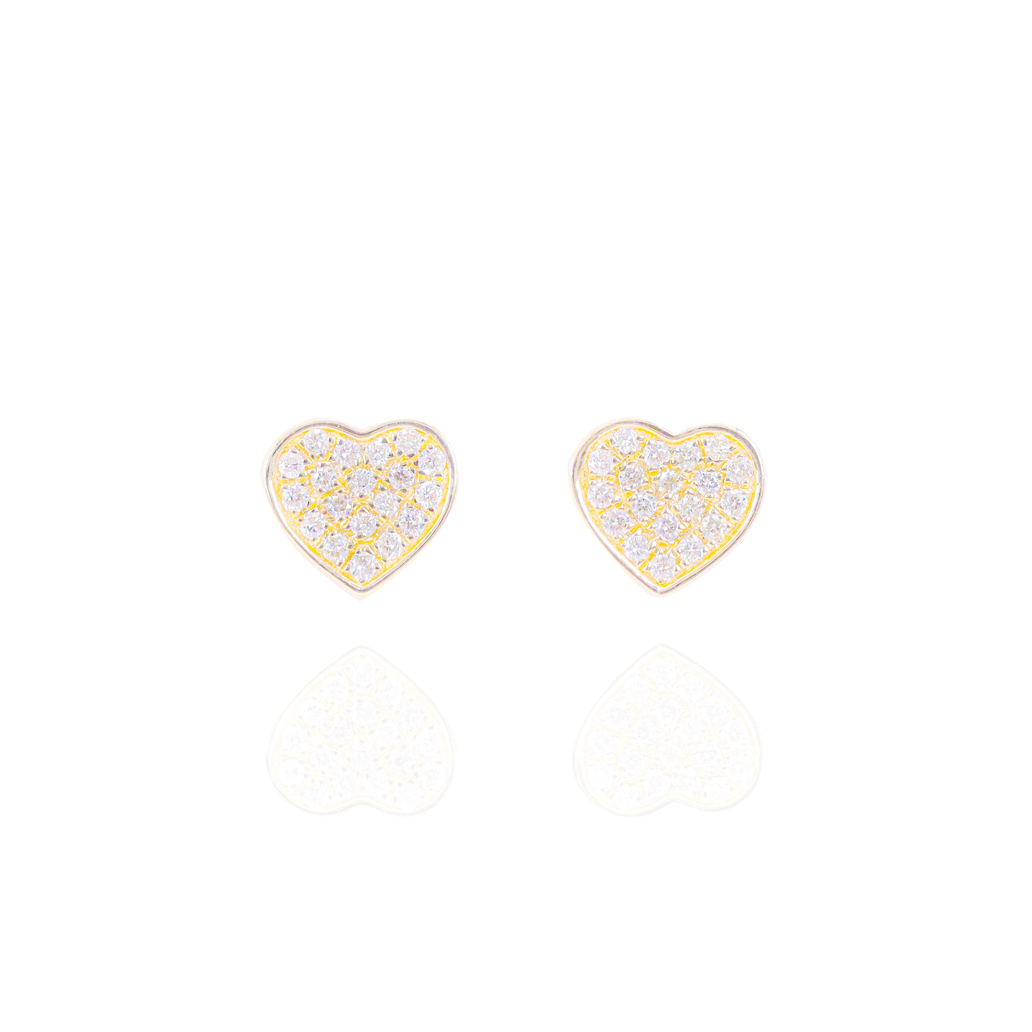 Round Diamond Heart Diamond Earrings