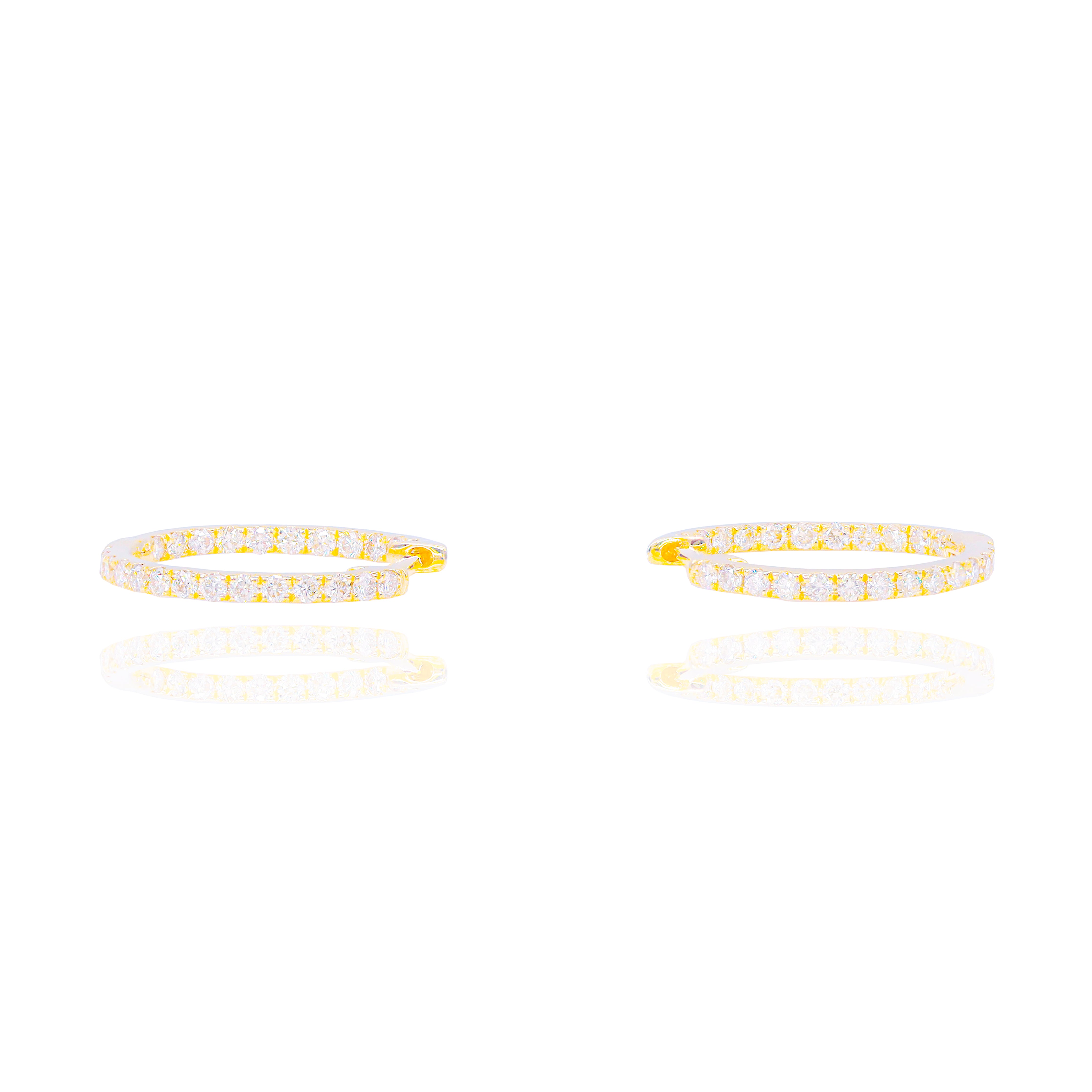 Small Inside and Out Diamond Hoops Earrings