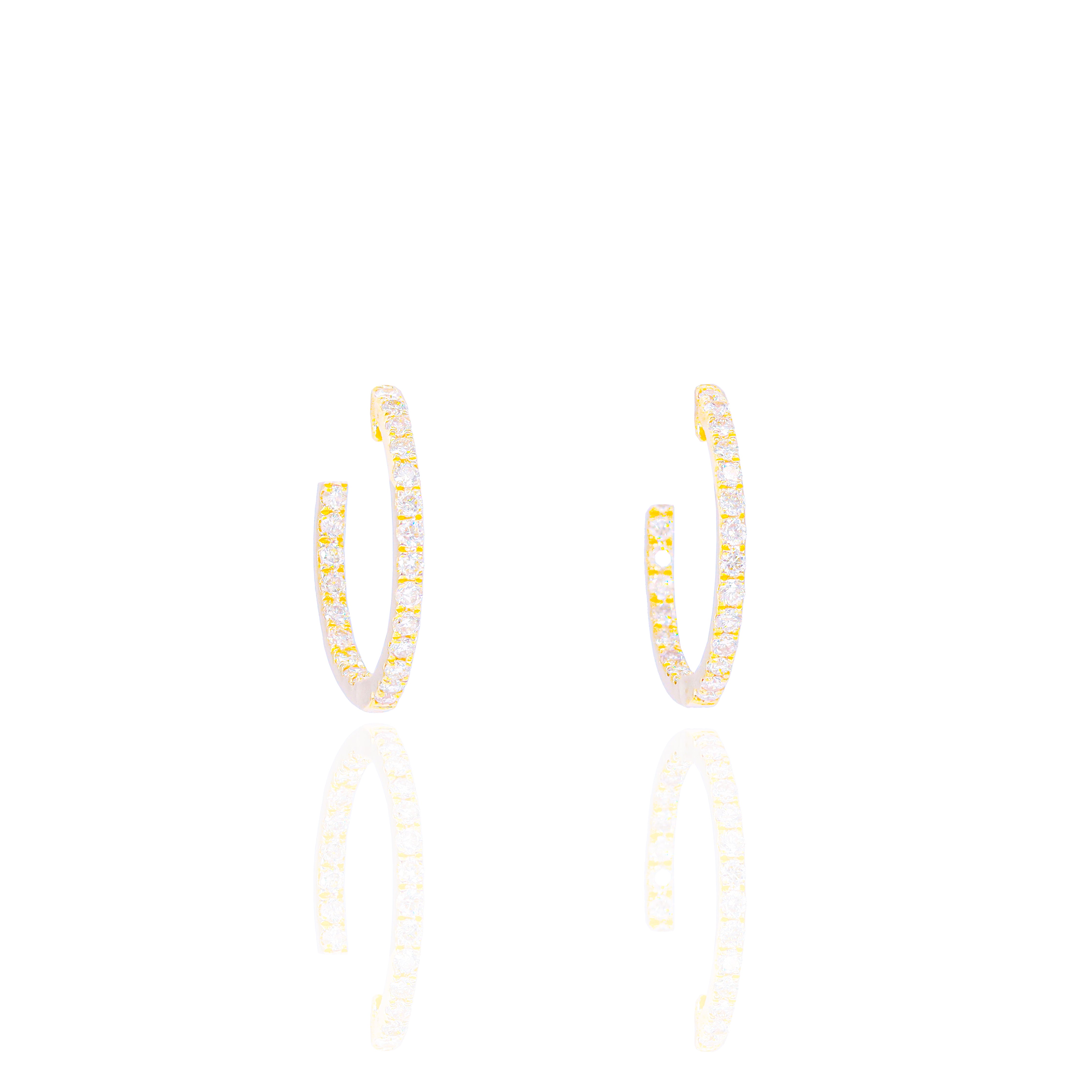 Diamond Hoops w/ Diamond Inner Earrings
