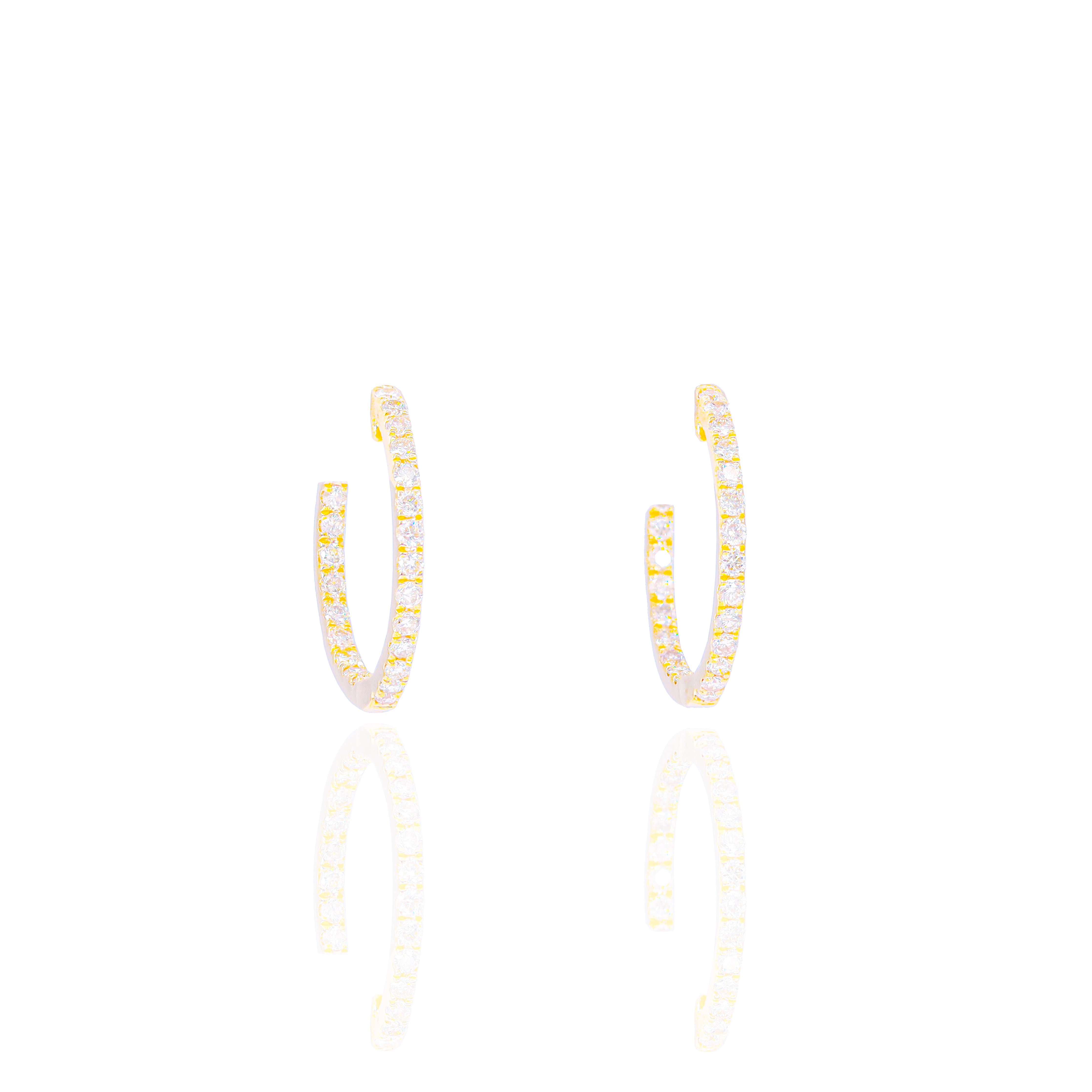 Small Inside and Out Diamond Hoops Earrings