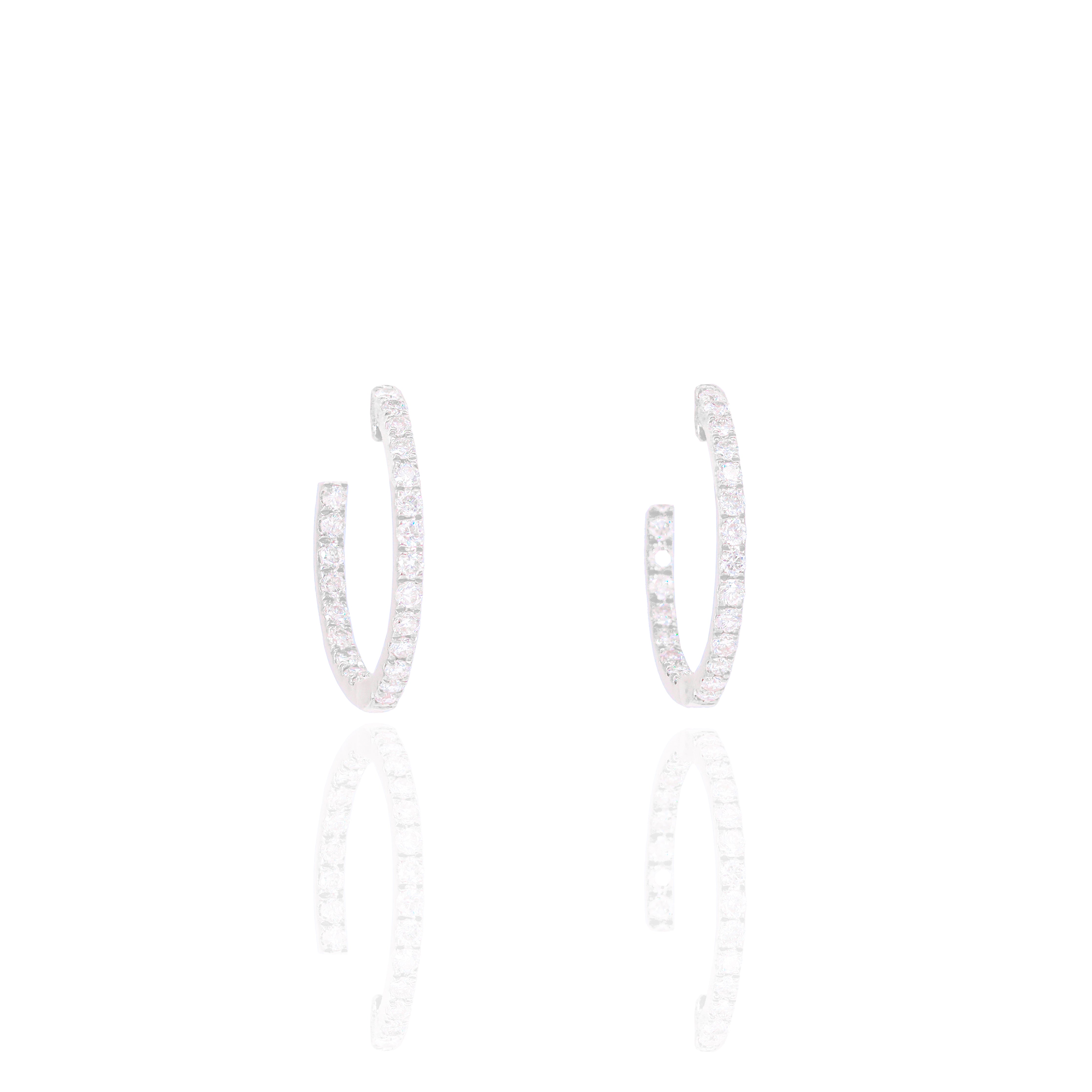 Small Inside and Out Diamond Hoops Earrings