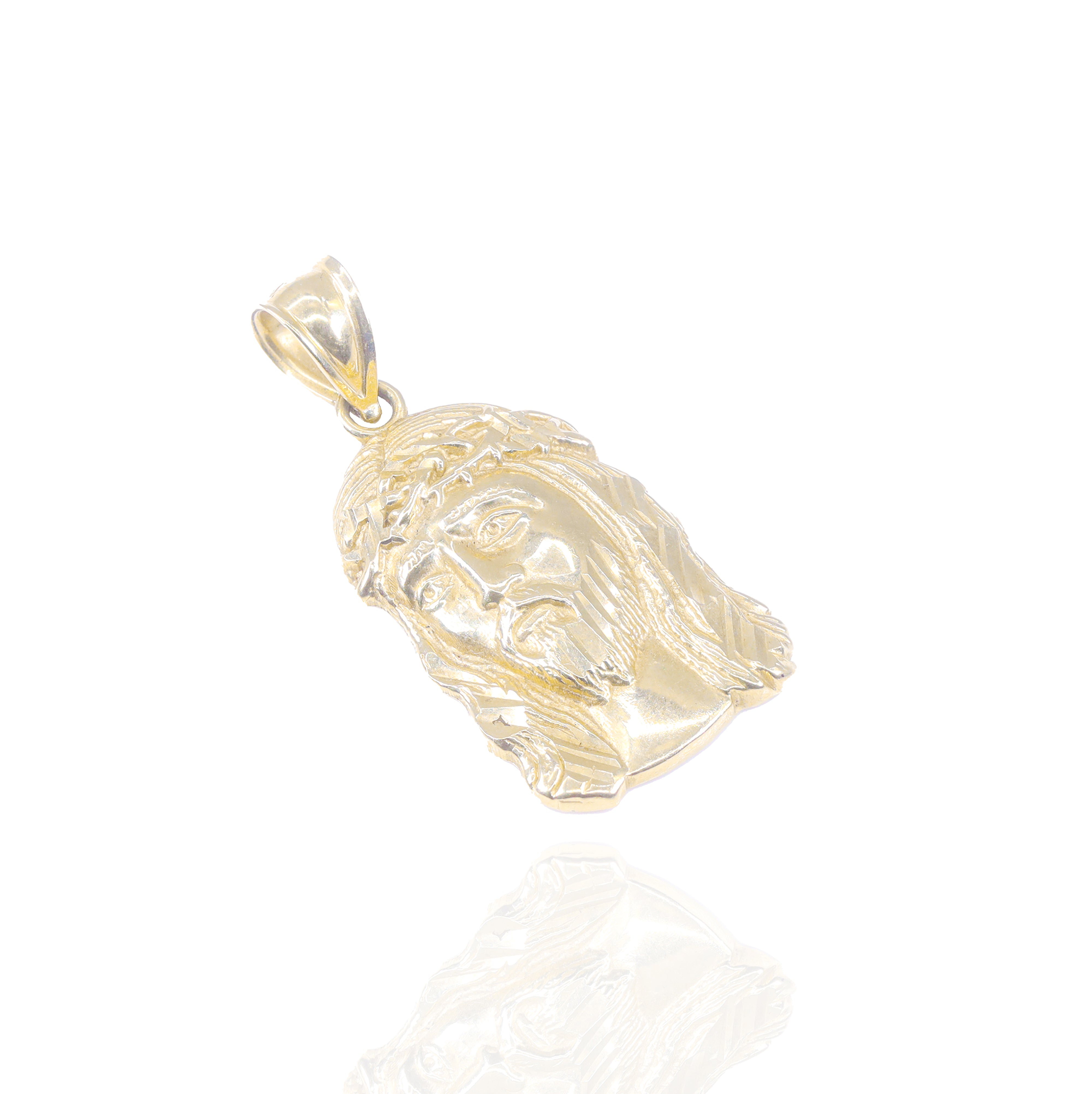 Solid Gold Jesus Head Pendant