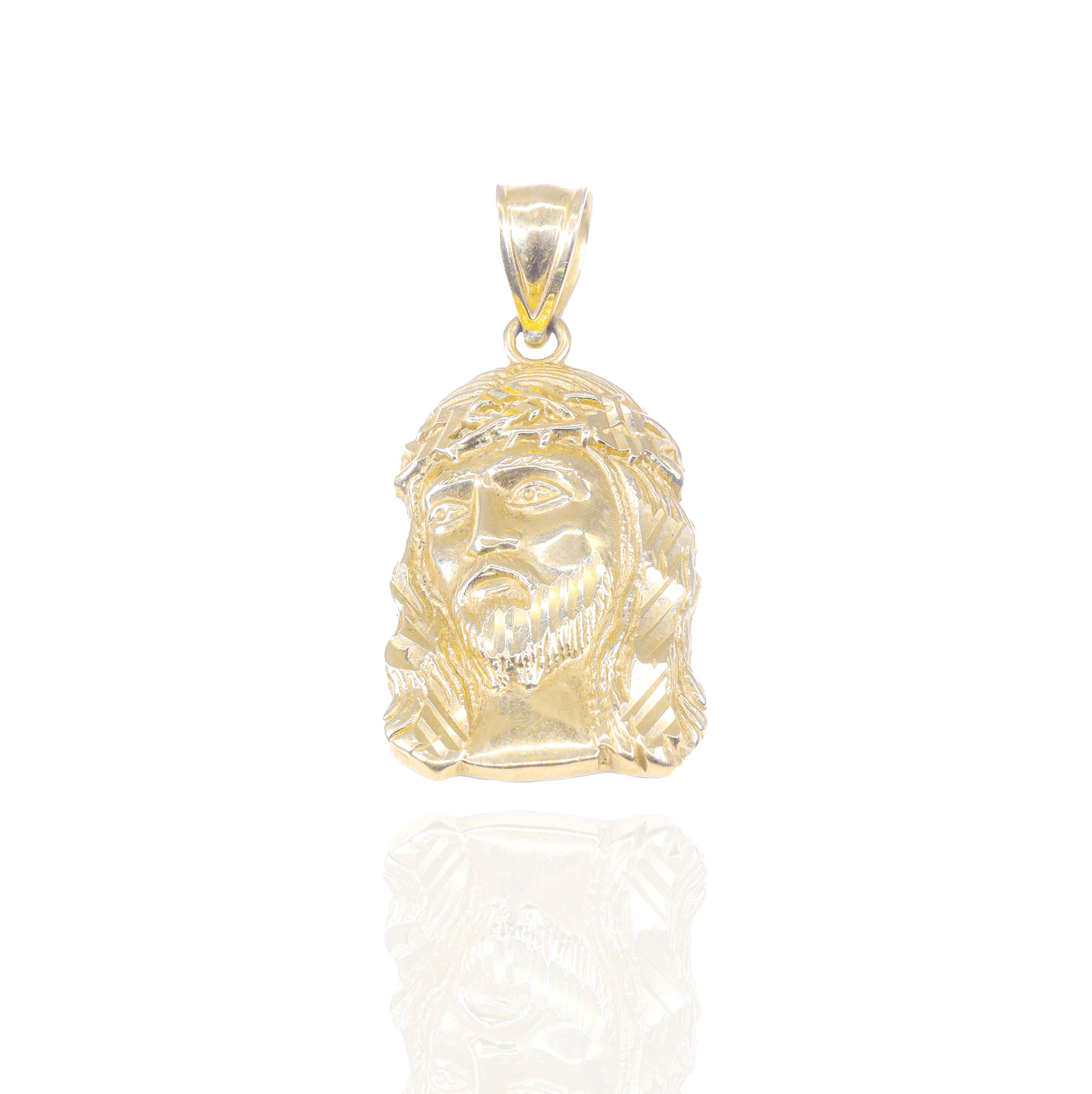 Solid Gold Jesus Head Pendant