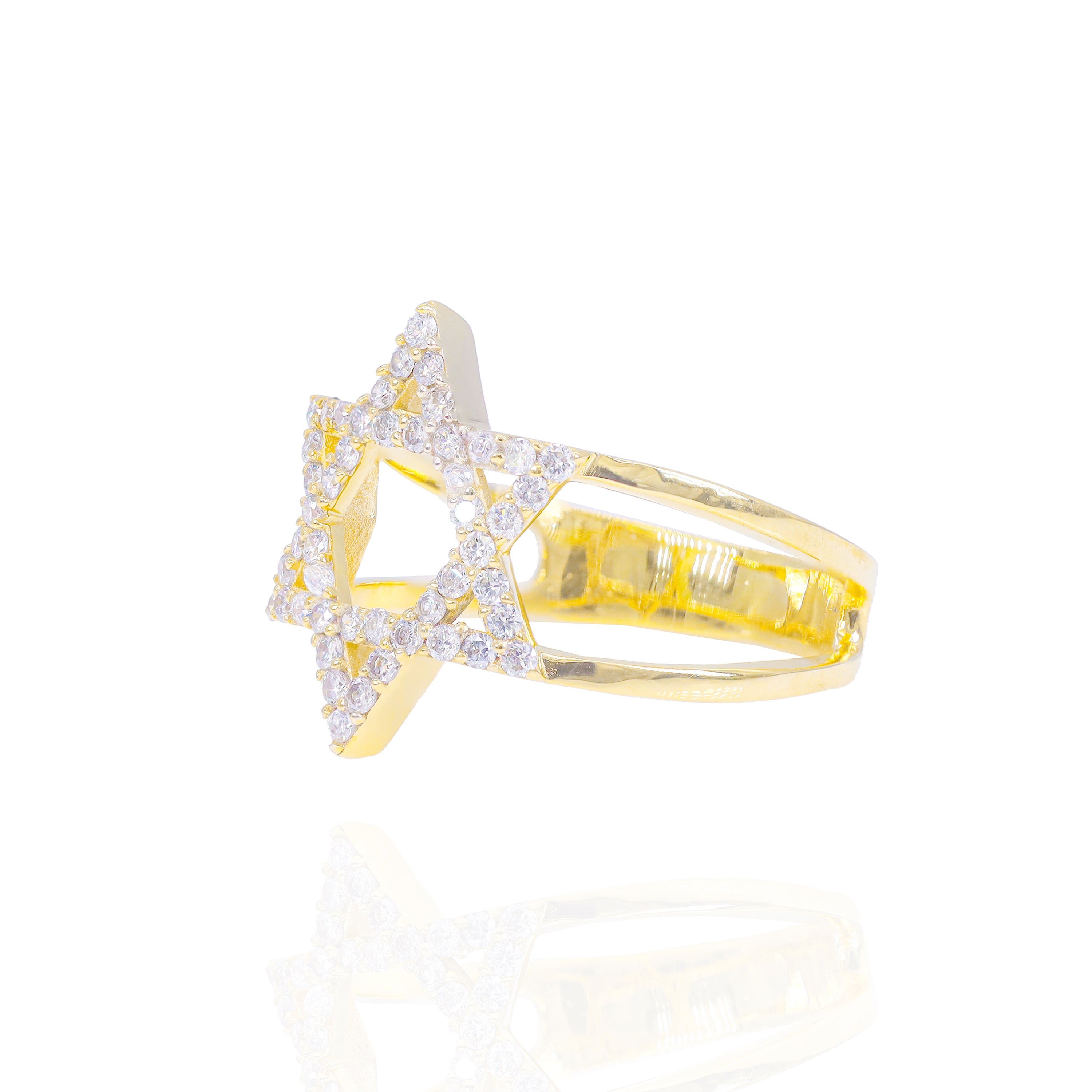 Star of David Open Diamond Ring