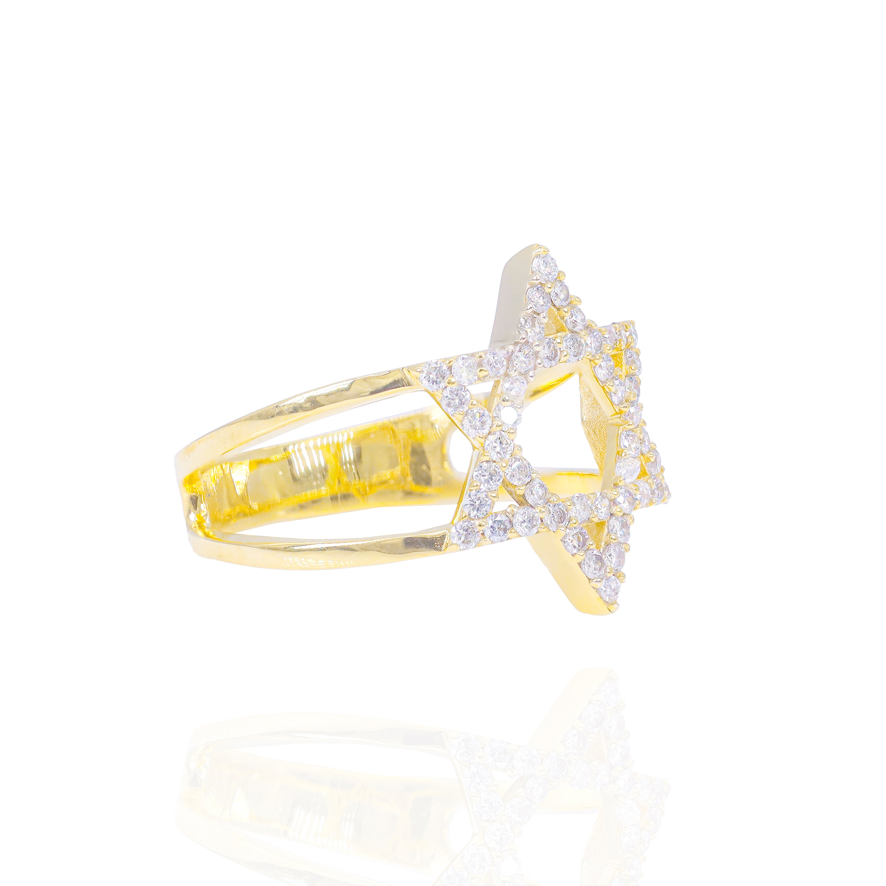 Star of David Open Diamond Ring