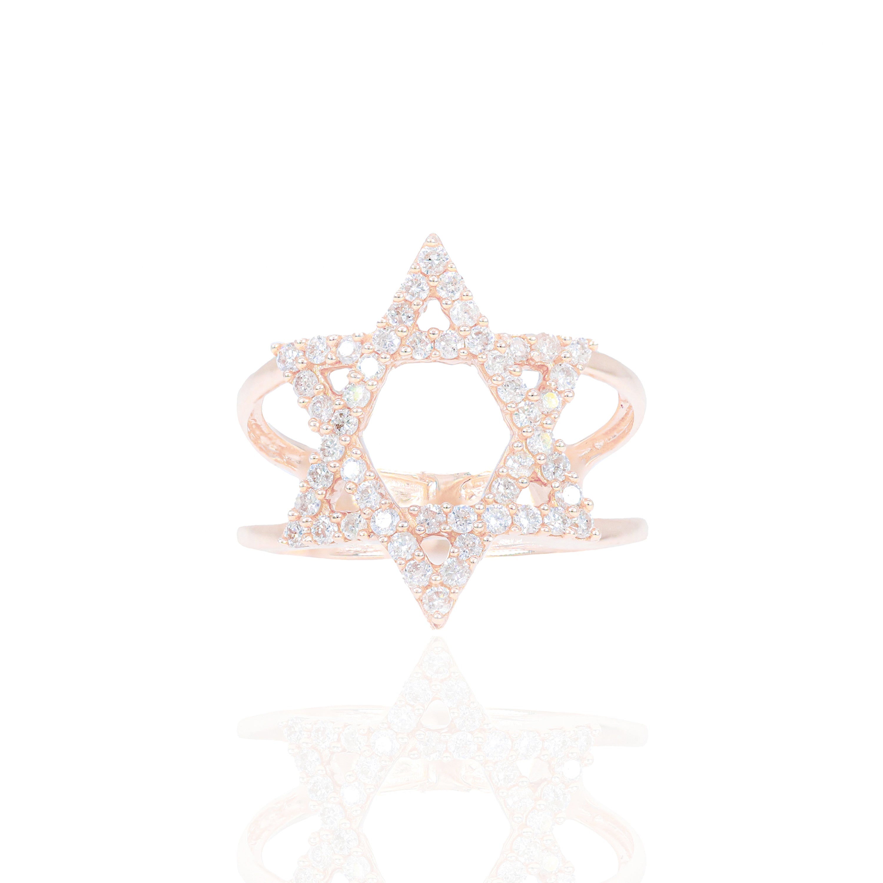 Star of David Open Diamond Ring