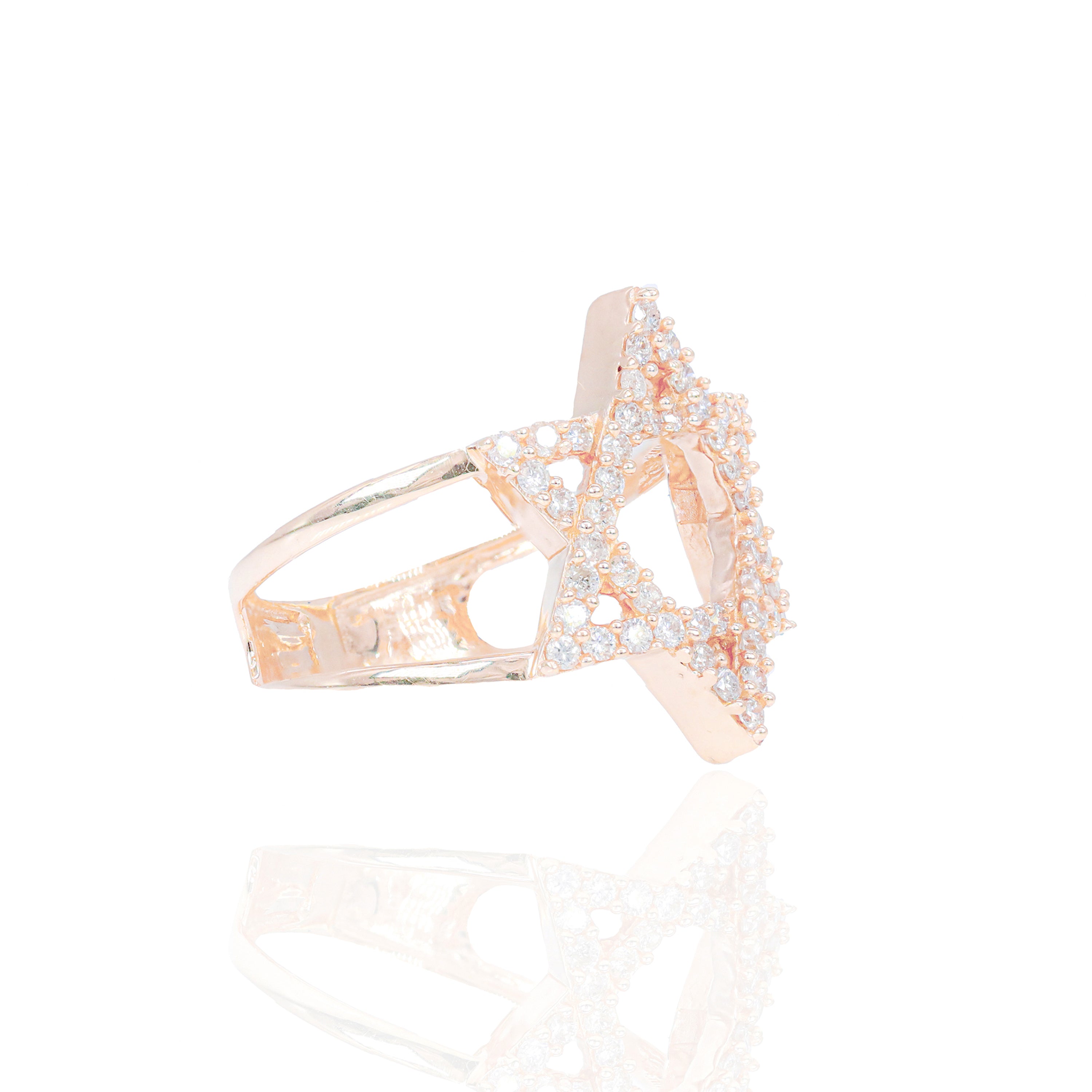 Star of David Open Diamond Ring