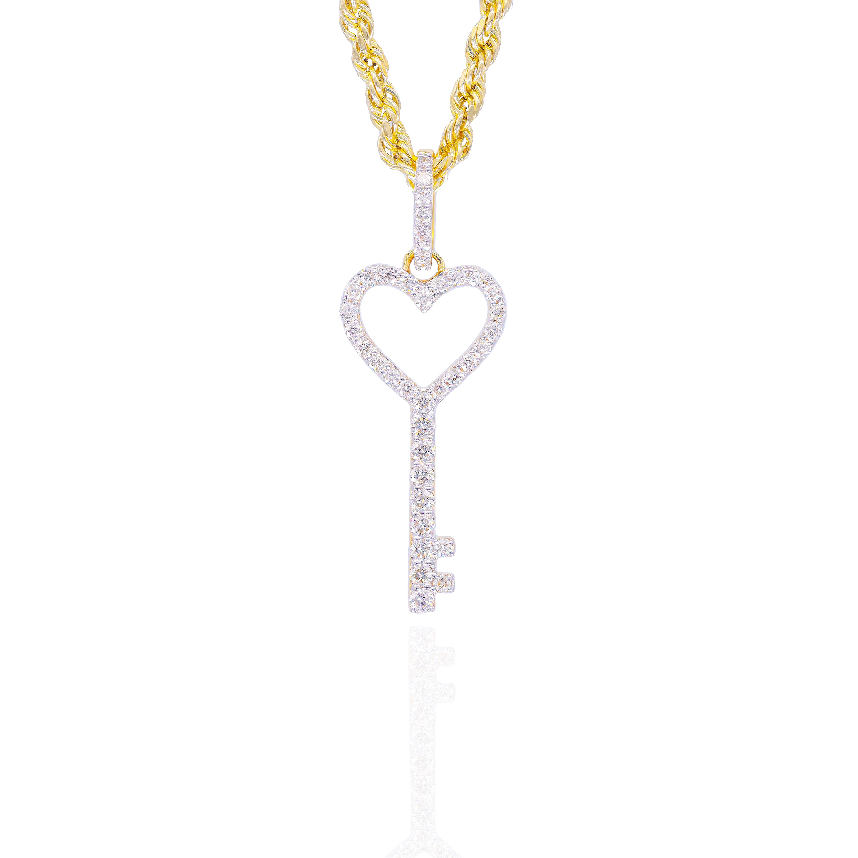 Heart Shaped Key Diamond Pendant