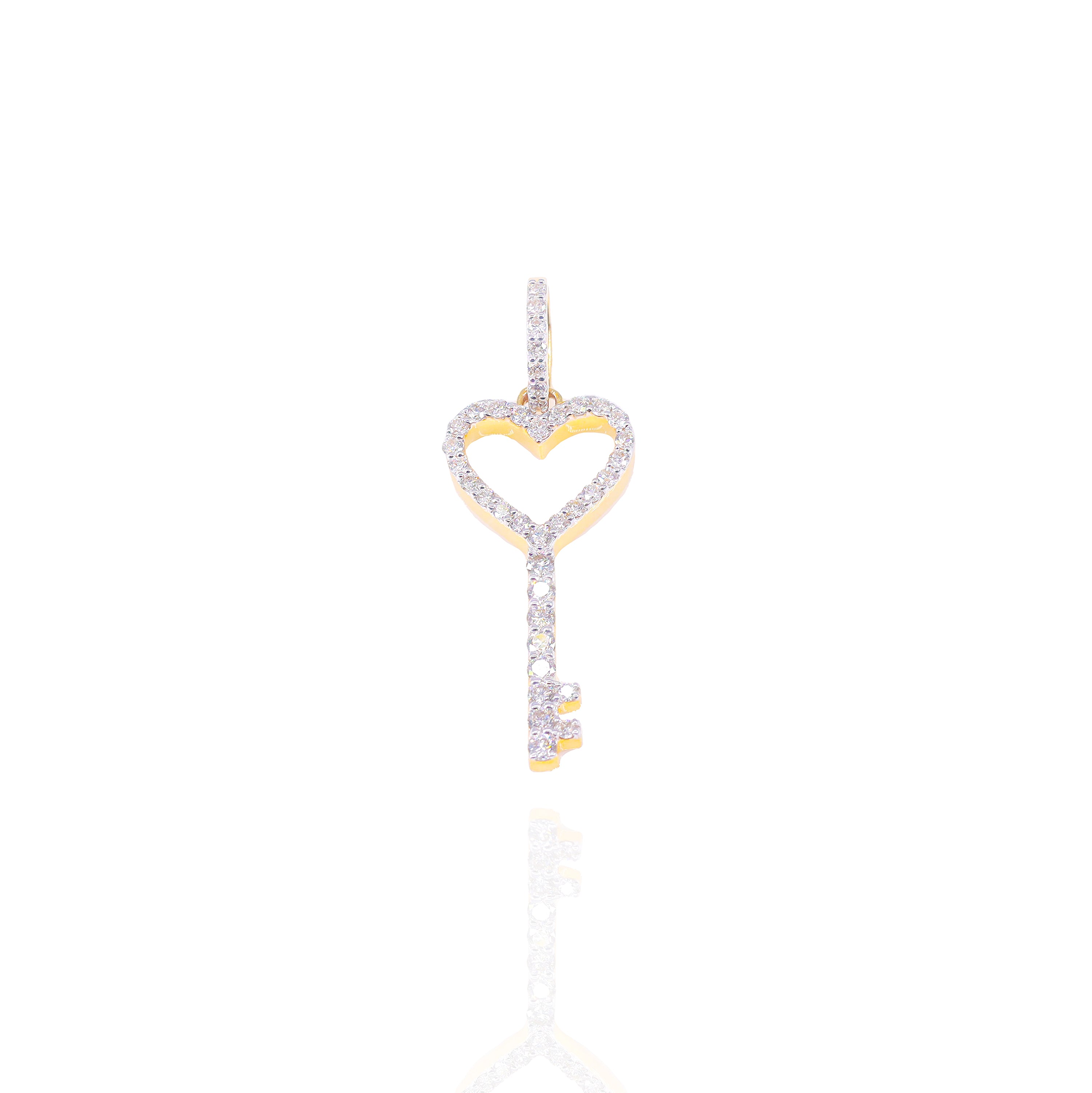 Heart Shaped Key Diamond Pendant