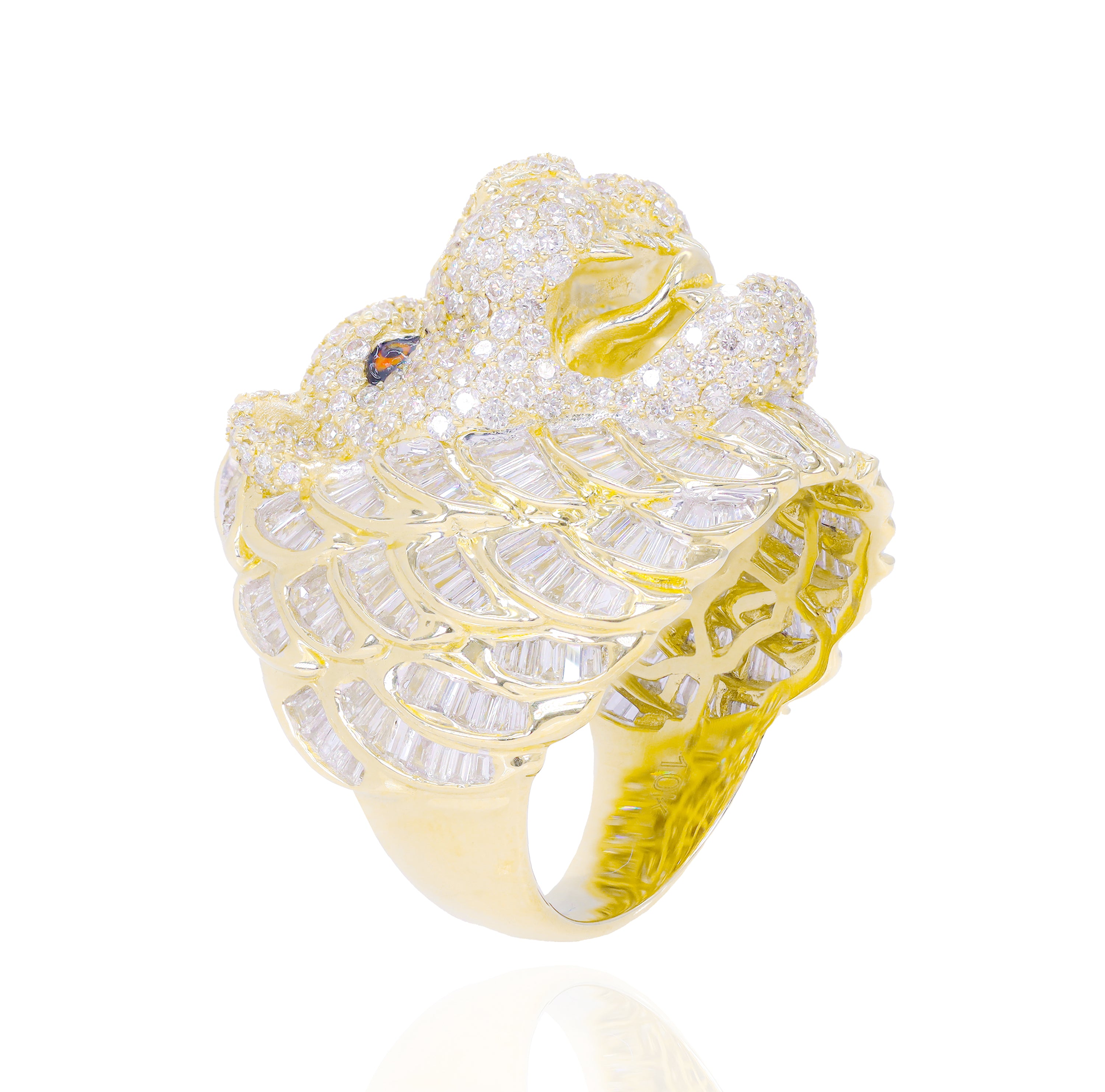 3D King Lion Diamond Ring