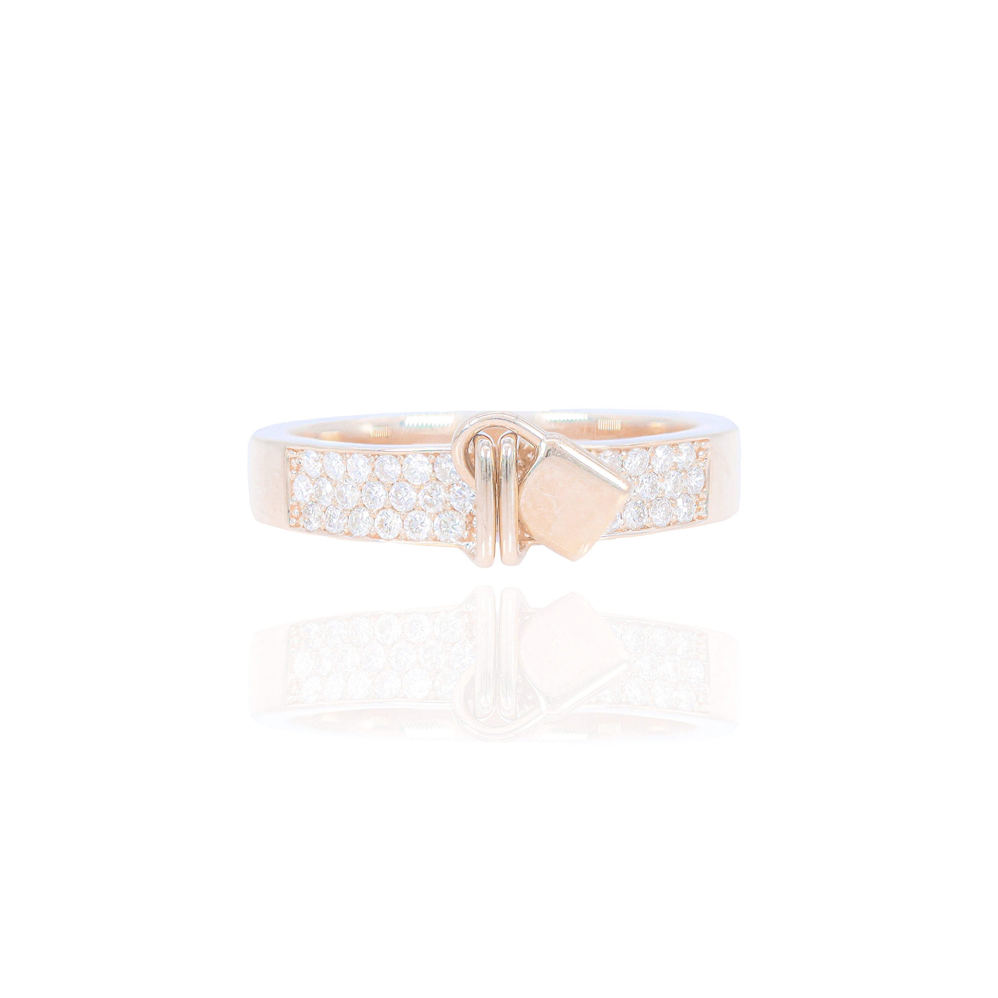 Gold Lock Diamond Ring