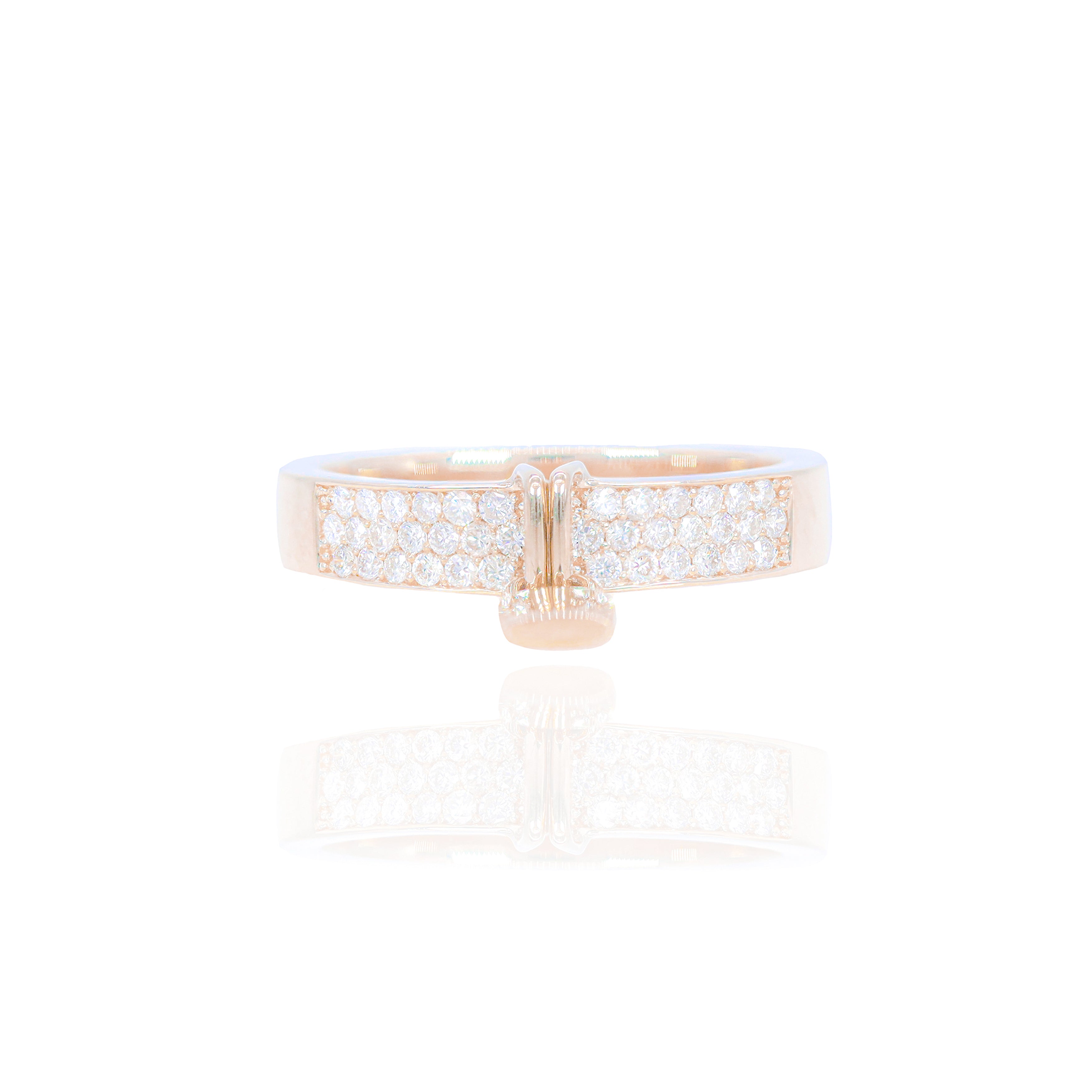 Gold Lock Diamond Ring