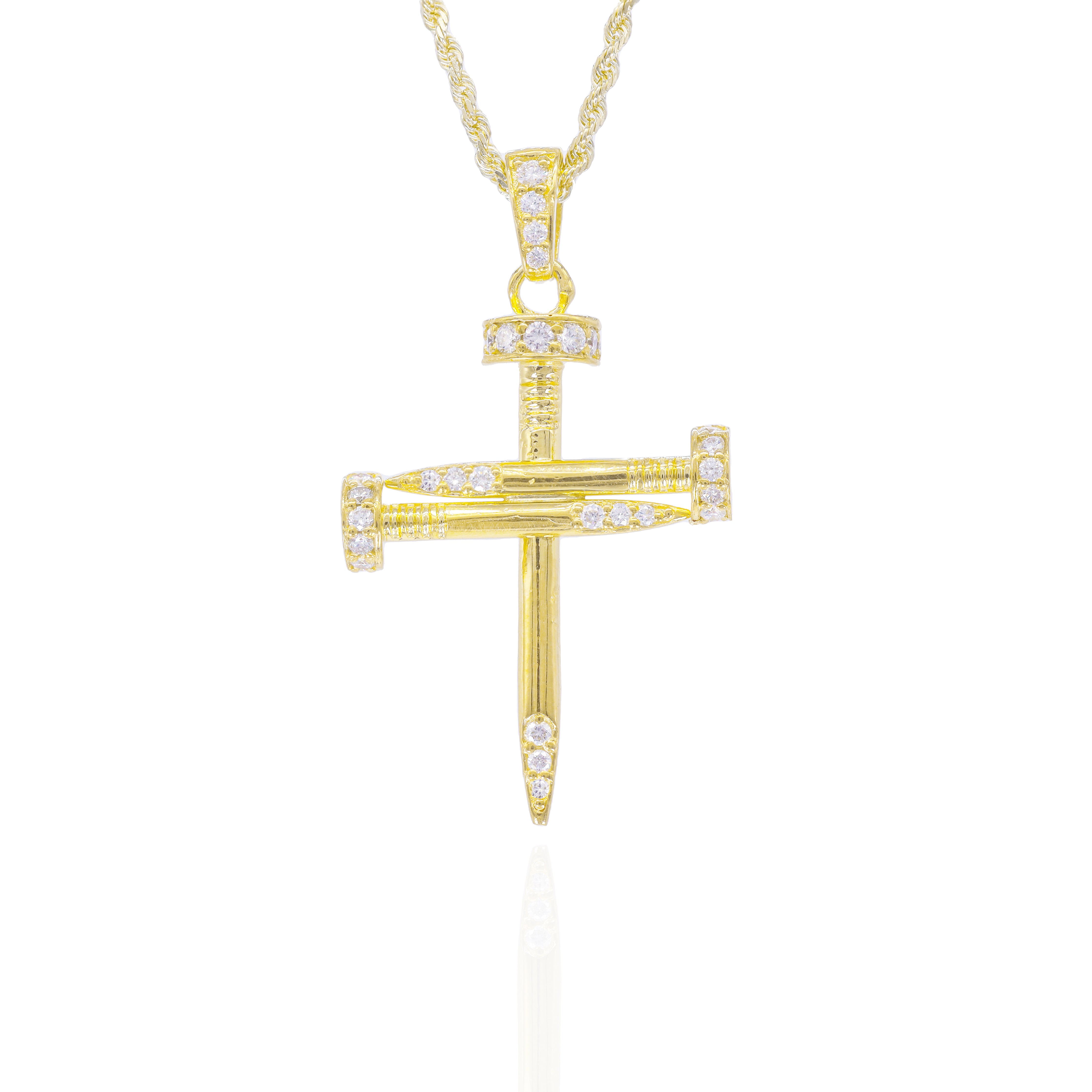 Diamond Nail Cross Pendant