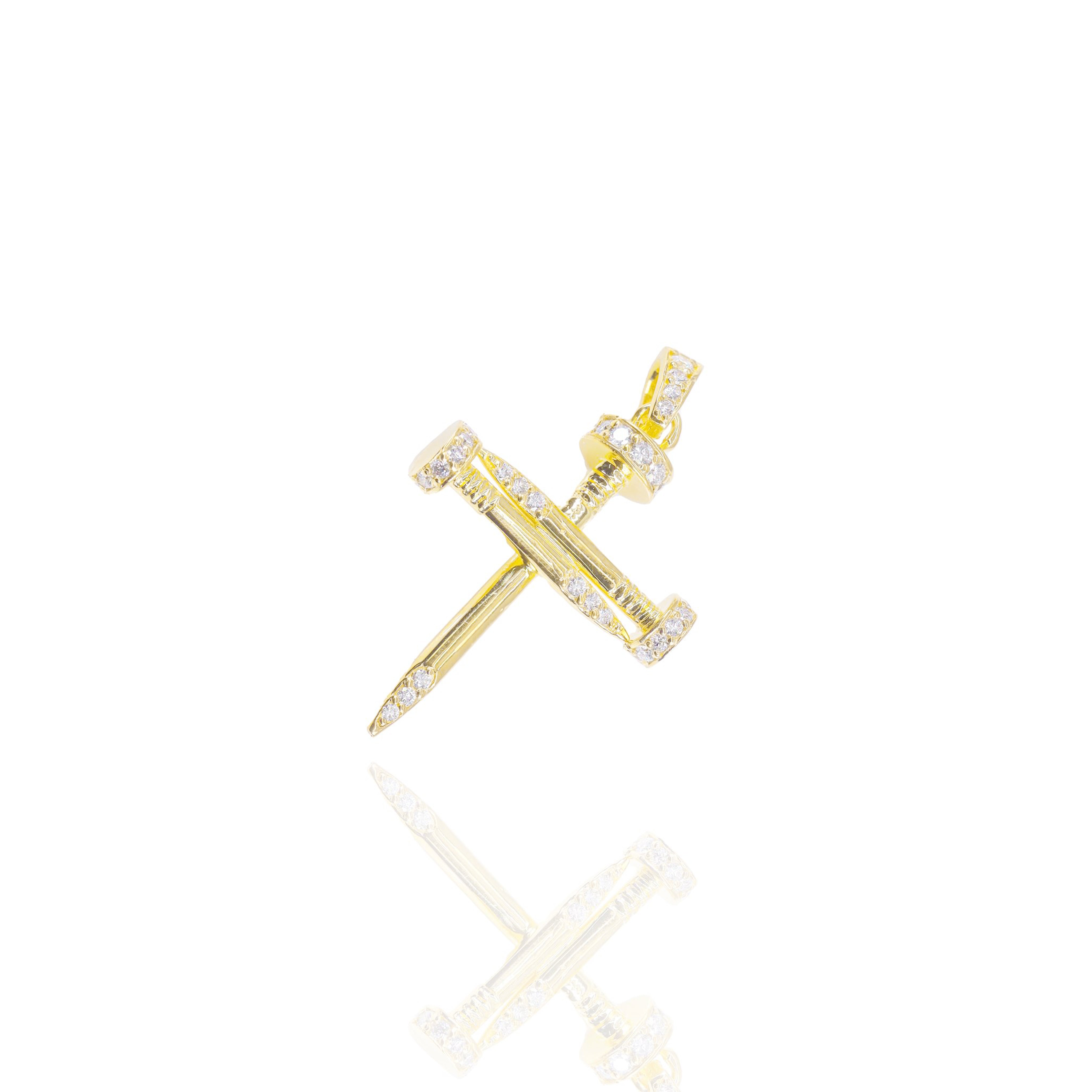 Diamond Nail Cross Pendant