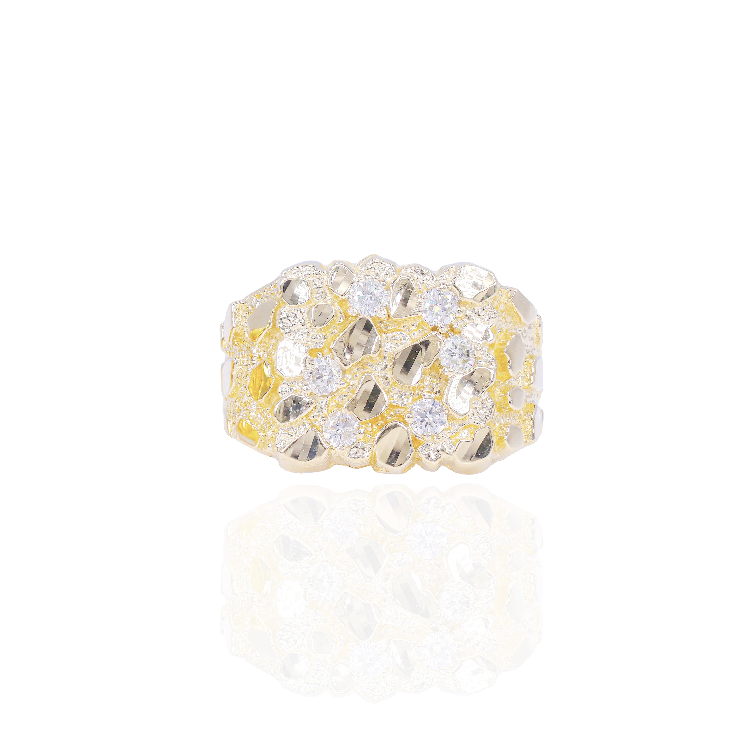 10KT Gold Diamond Nugget Ring