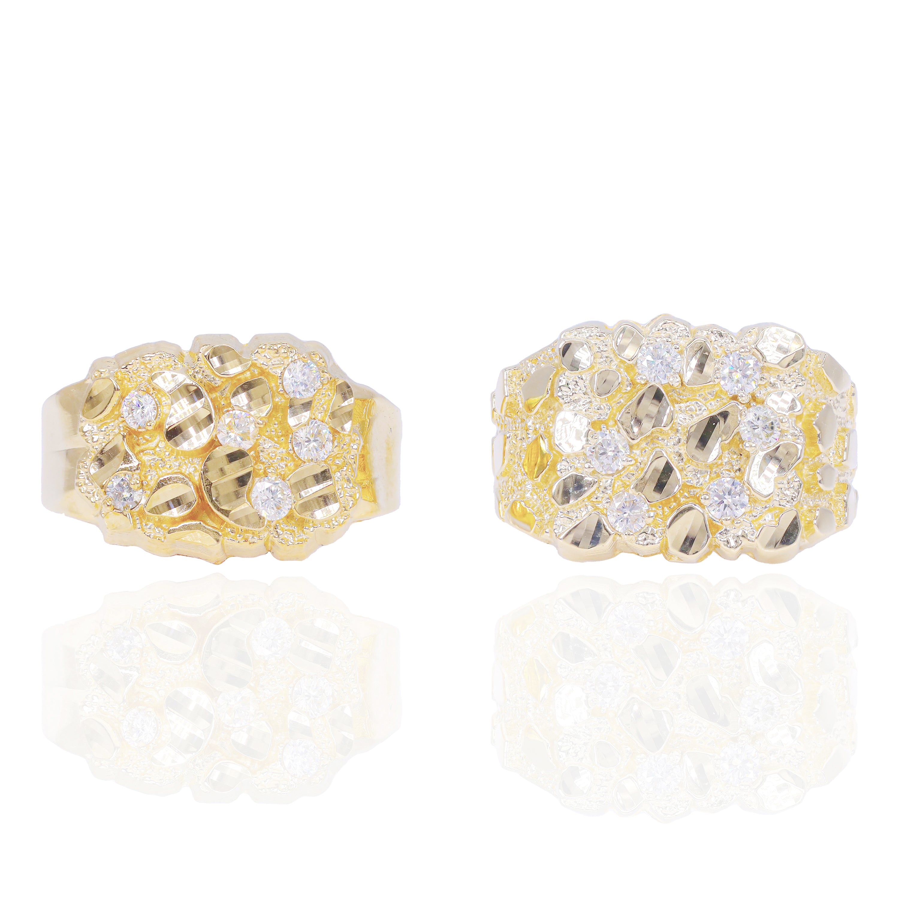 10KT Gold Diamond Nugget Ring